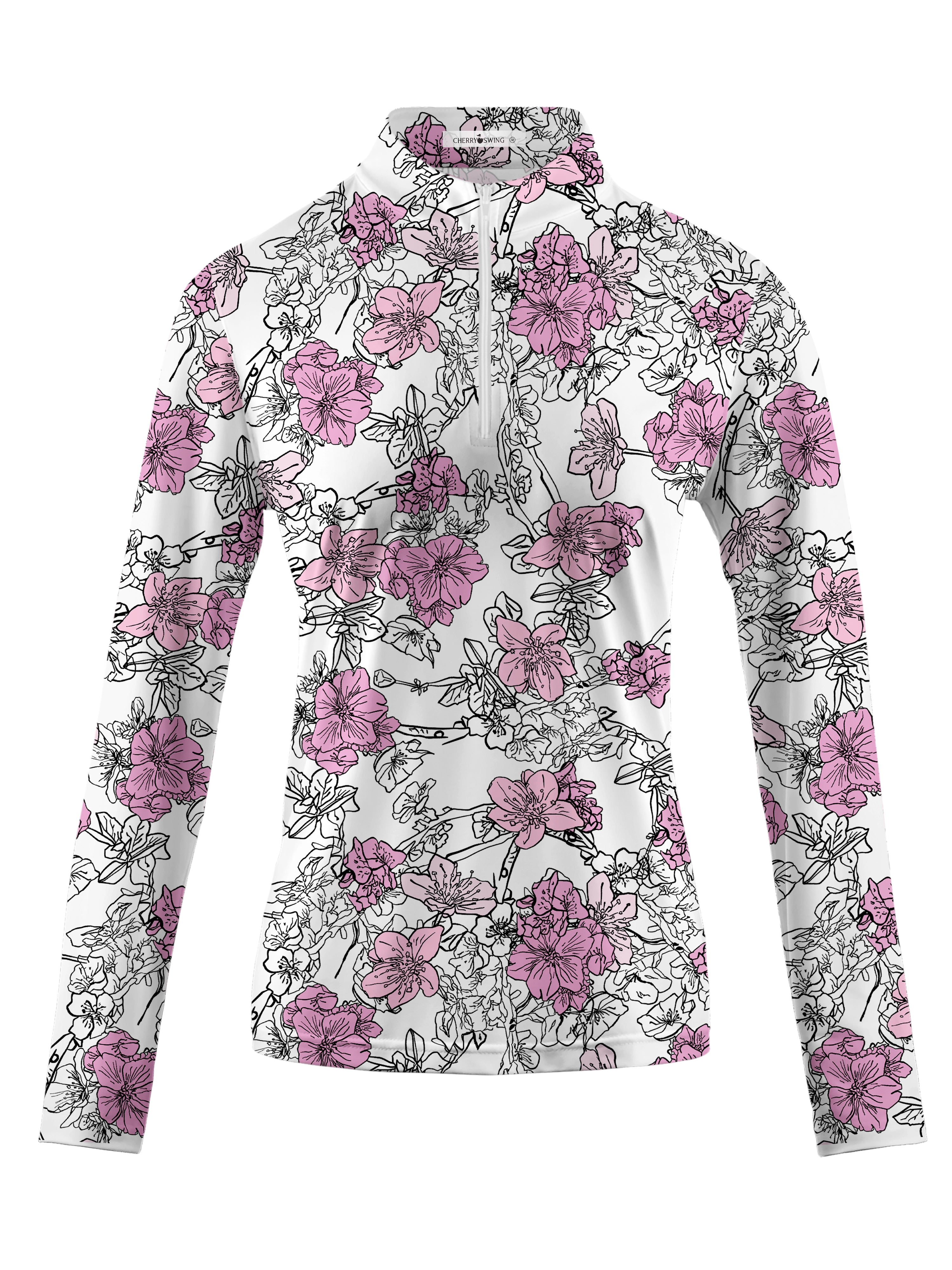 Cherryswing Women's Blossom Golf Long Sleeve Polo Shirt