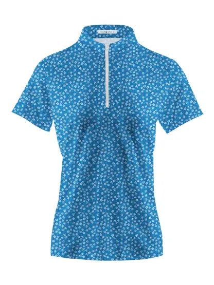 Cherryswing Women's Strawberry Flowers Golf Short Sleeve Polo Shirt