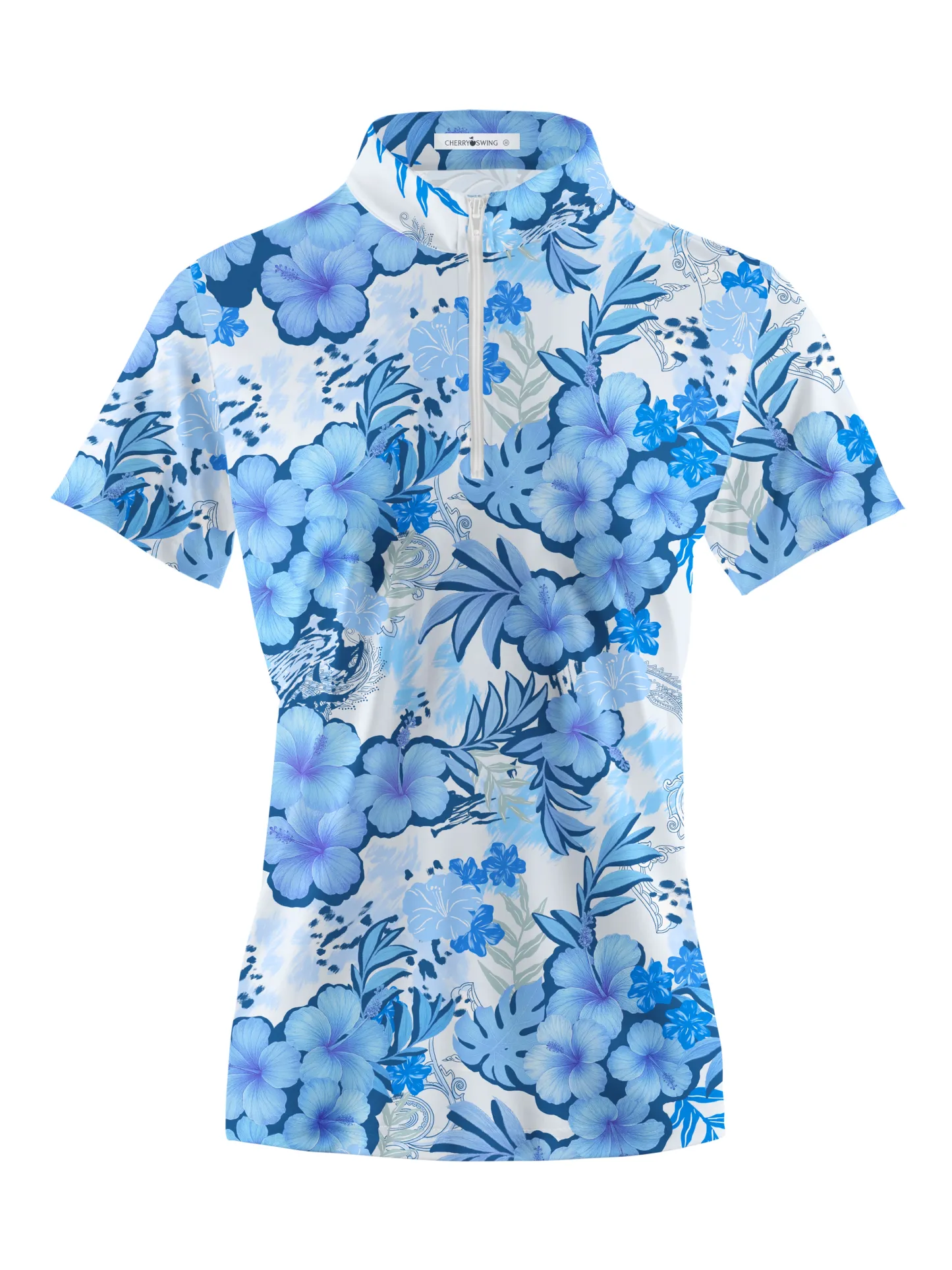 Cherryswing Women's Modern Art Short Sleeve Polos