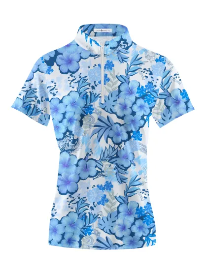 Cherryswing Women's Modern Art Short Sleeve Polos