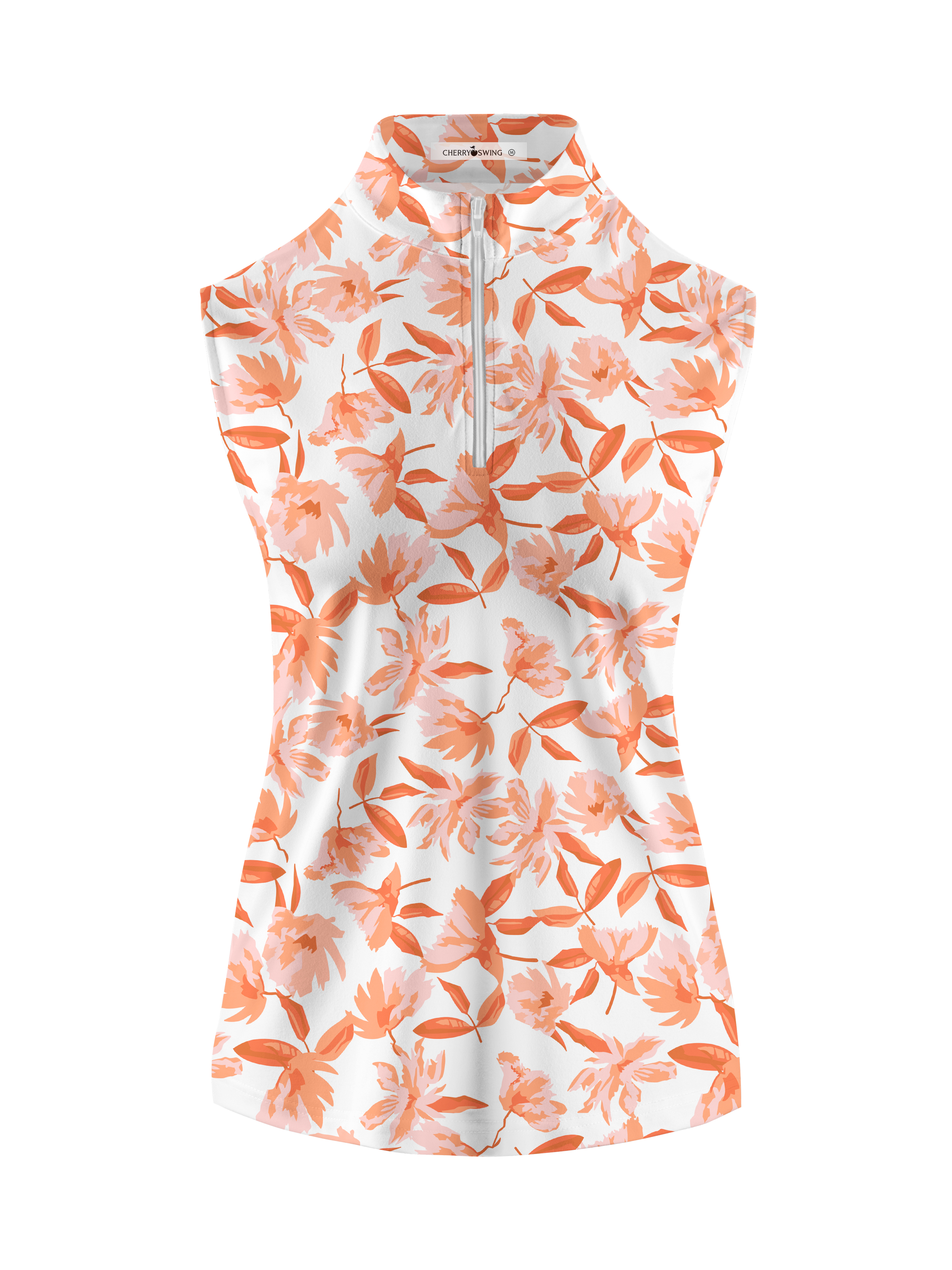 Cherryswing Women's Autumn Blossom Golf Polo Sleeveless Shirt