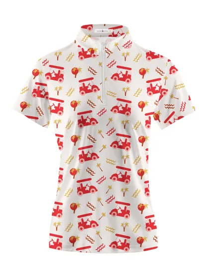 Cherryswing Women's Playful Golf Short Sleeve Polo Shirt
