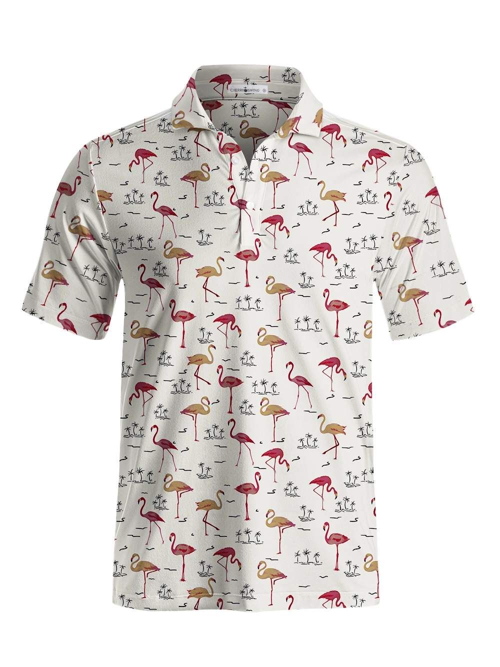 Cherryswing Playful Flamingo Men's Polo Shirt