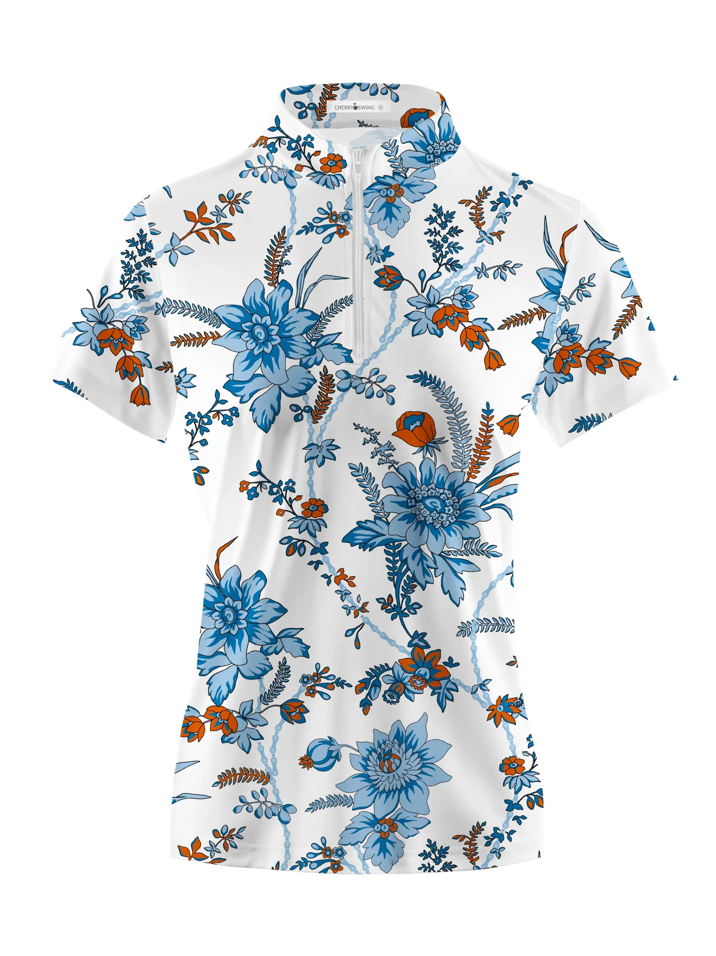 Cherryswing Women's Naturally Growing Orchids Short Sleeve Polos