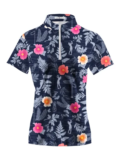 Cherryswing Women's Wild Golf Short Sleeve Polos