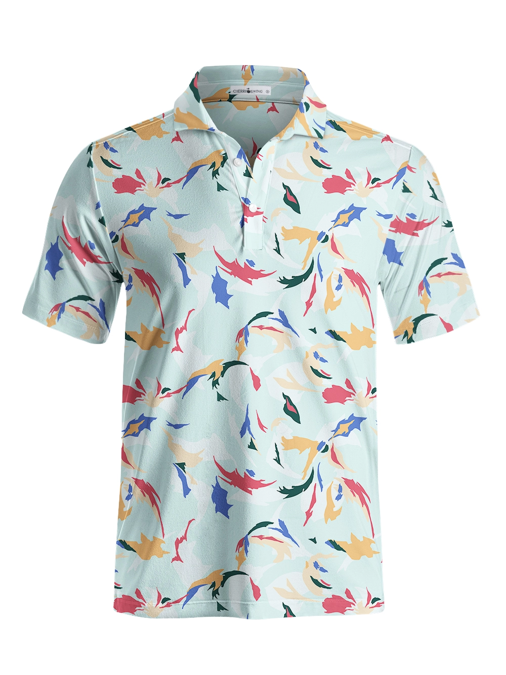 Cherryswing Floral Color Matching Men's Polo Shirt