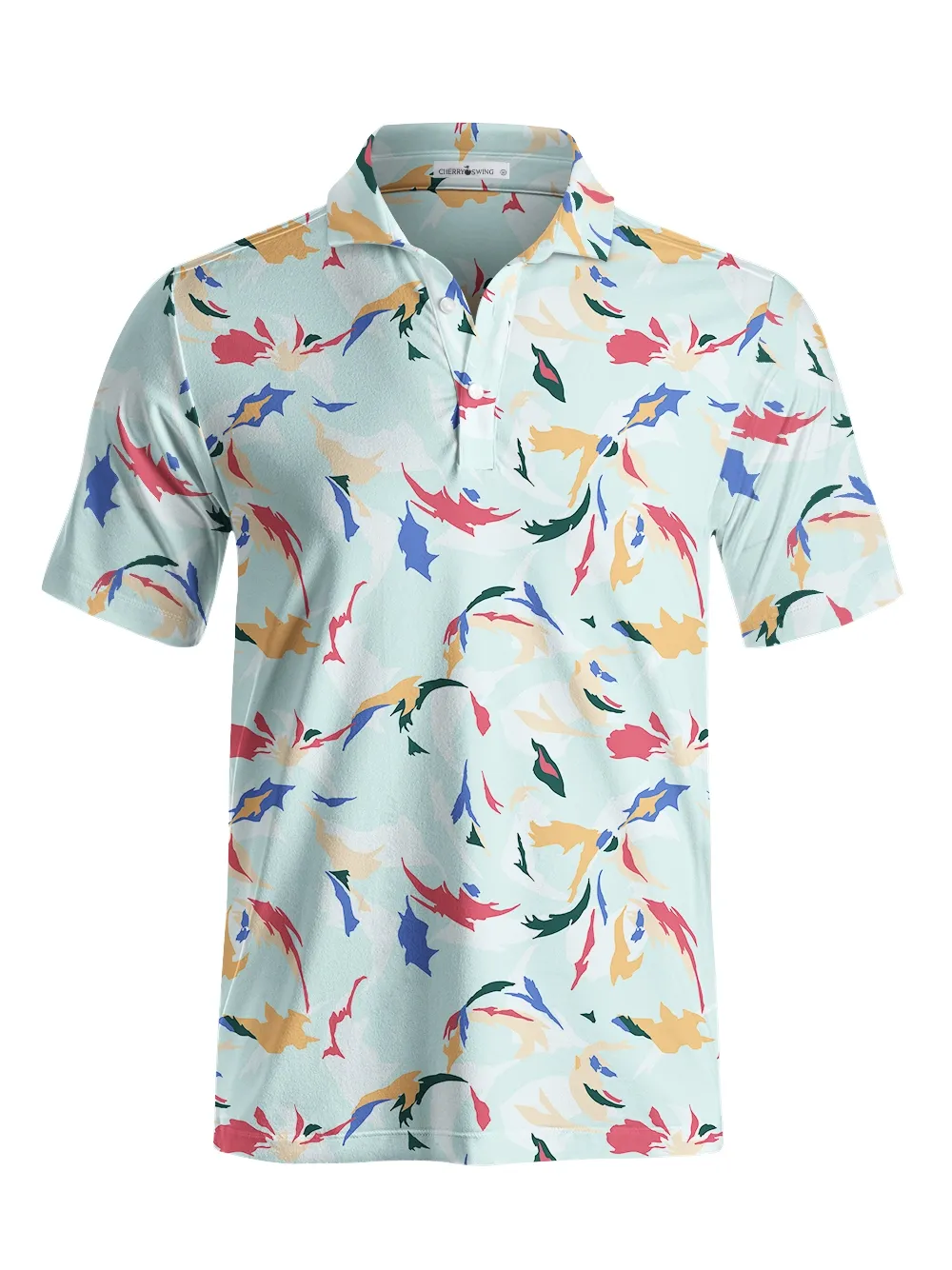 Cherryswing Floral Color Matching Men's Polo Shirt
