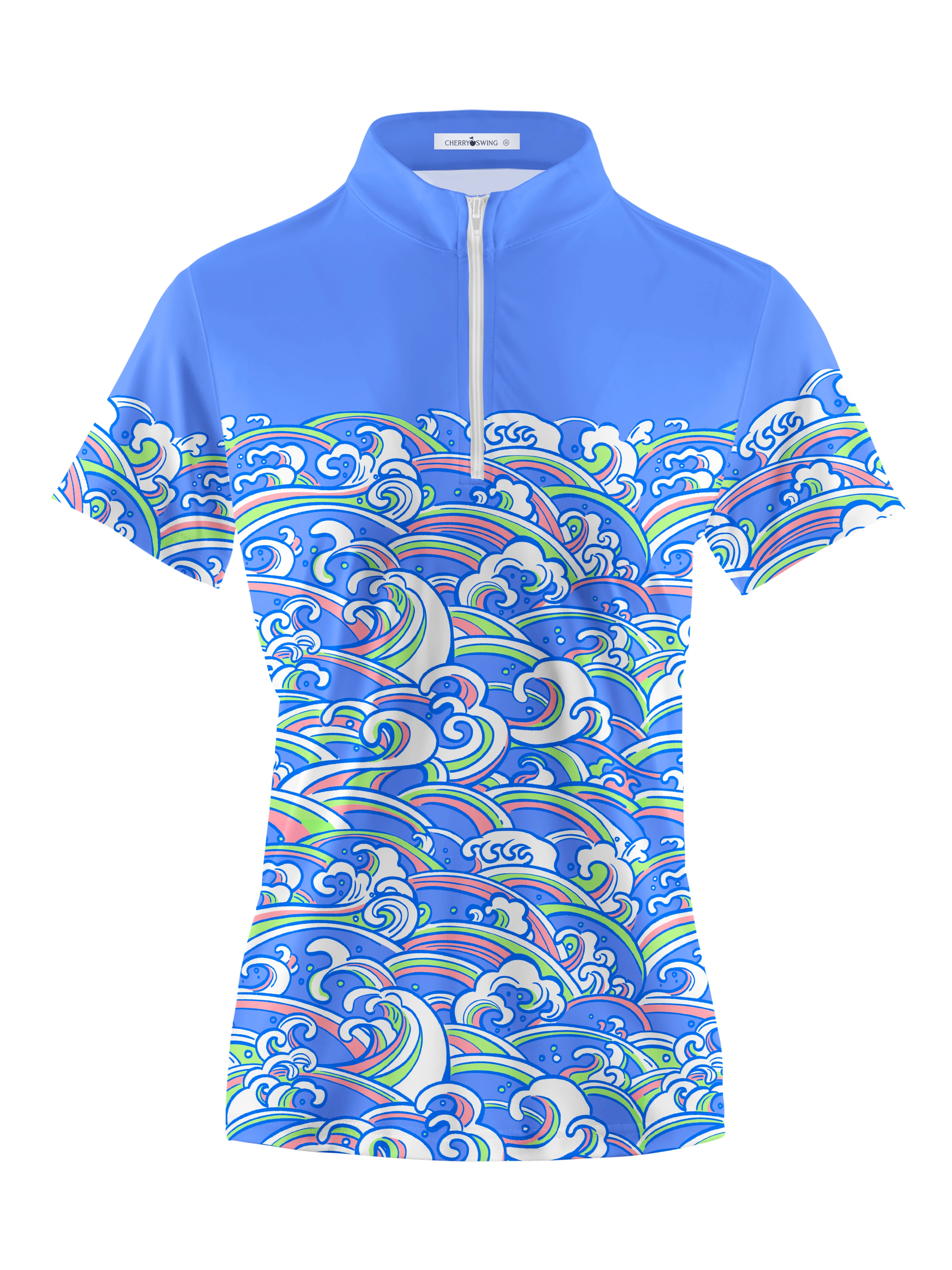 Cherryswing Women's Energy of Ocean Short Sleeve Polos