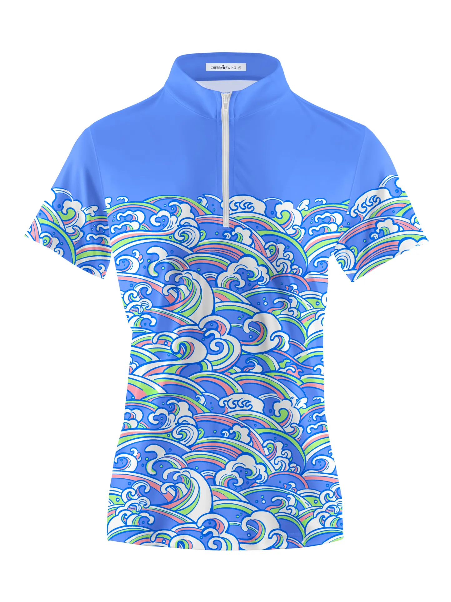 Cherryswing Women's Energy of Ocean Short Sleeve Polos