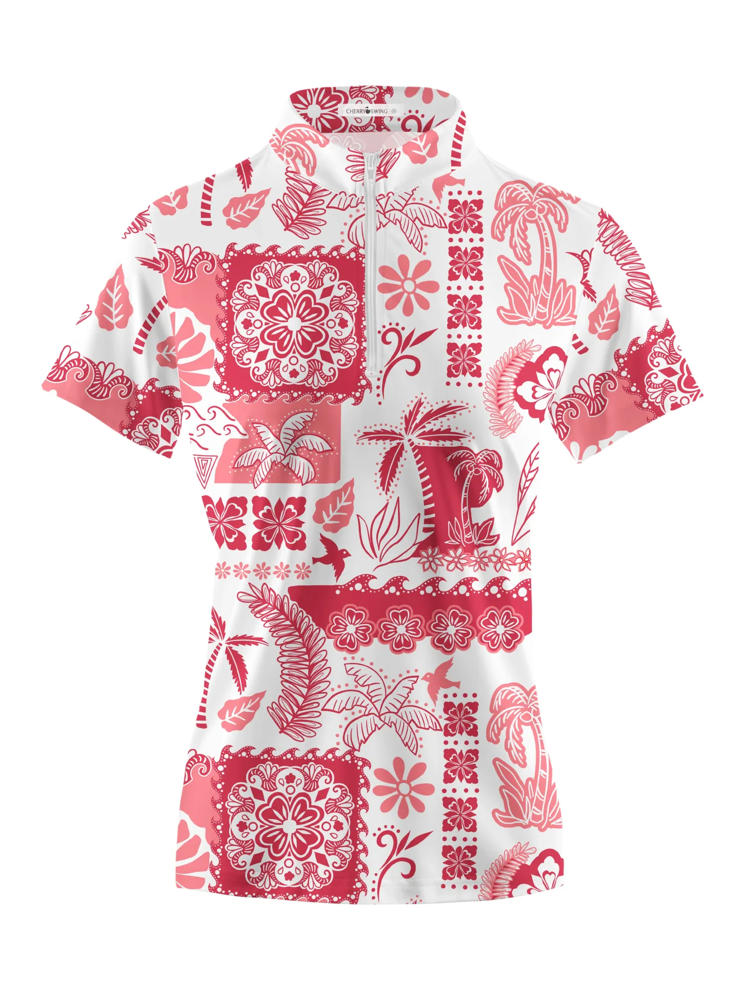 Cherryswing Women's Green Entertainment Short Sleeve Polos