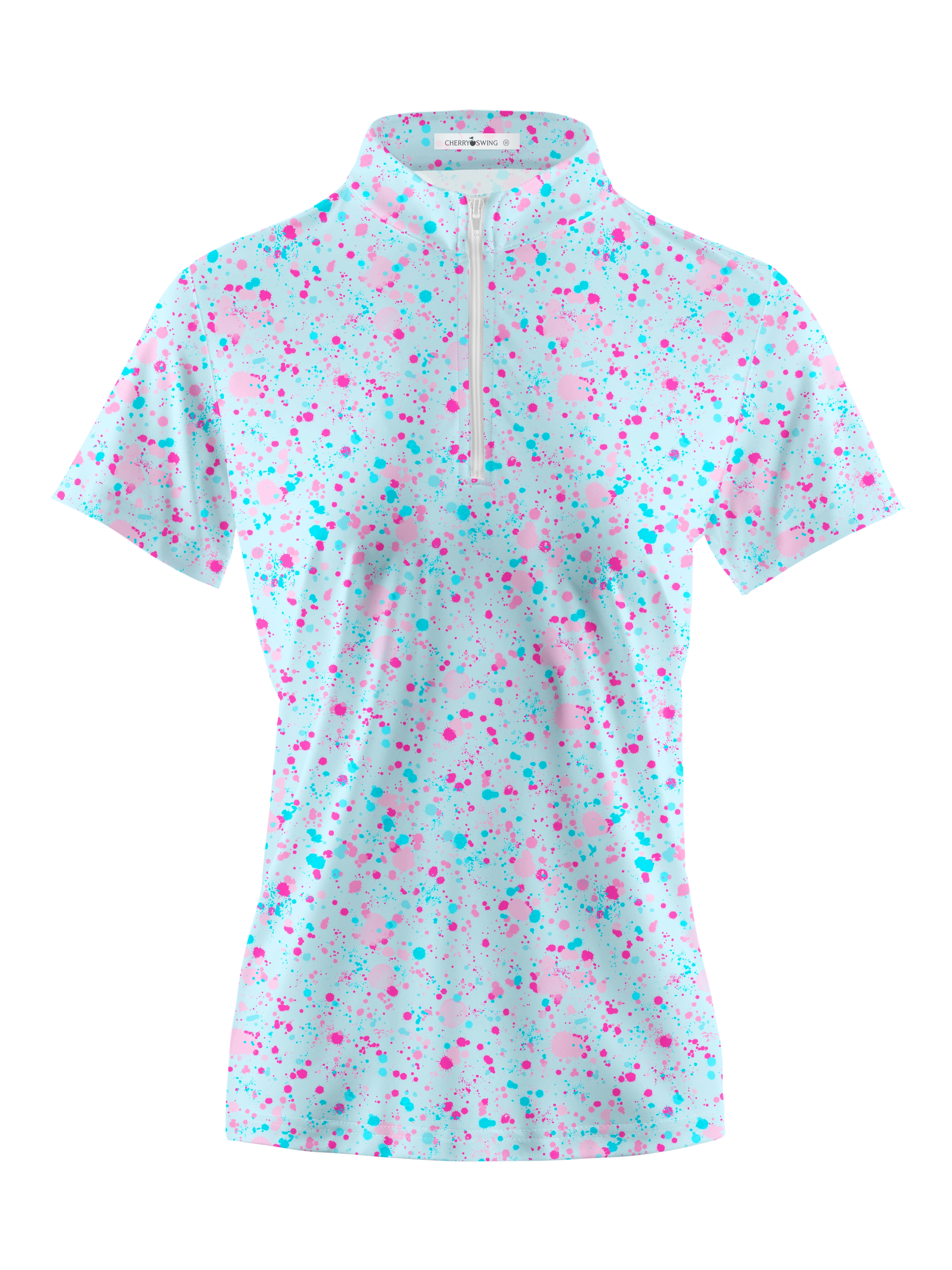 Cherryswing Women's Green Entertainment Short Sleeve Polos