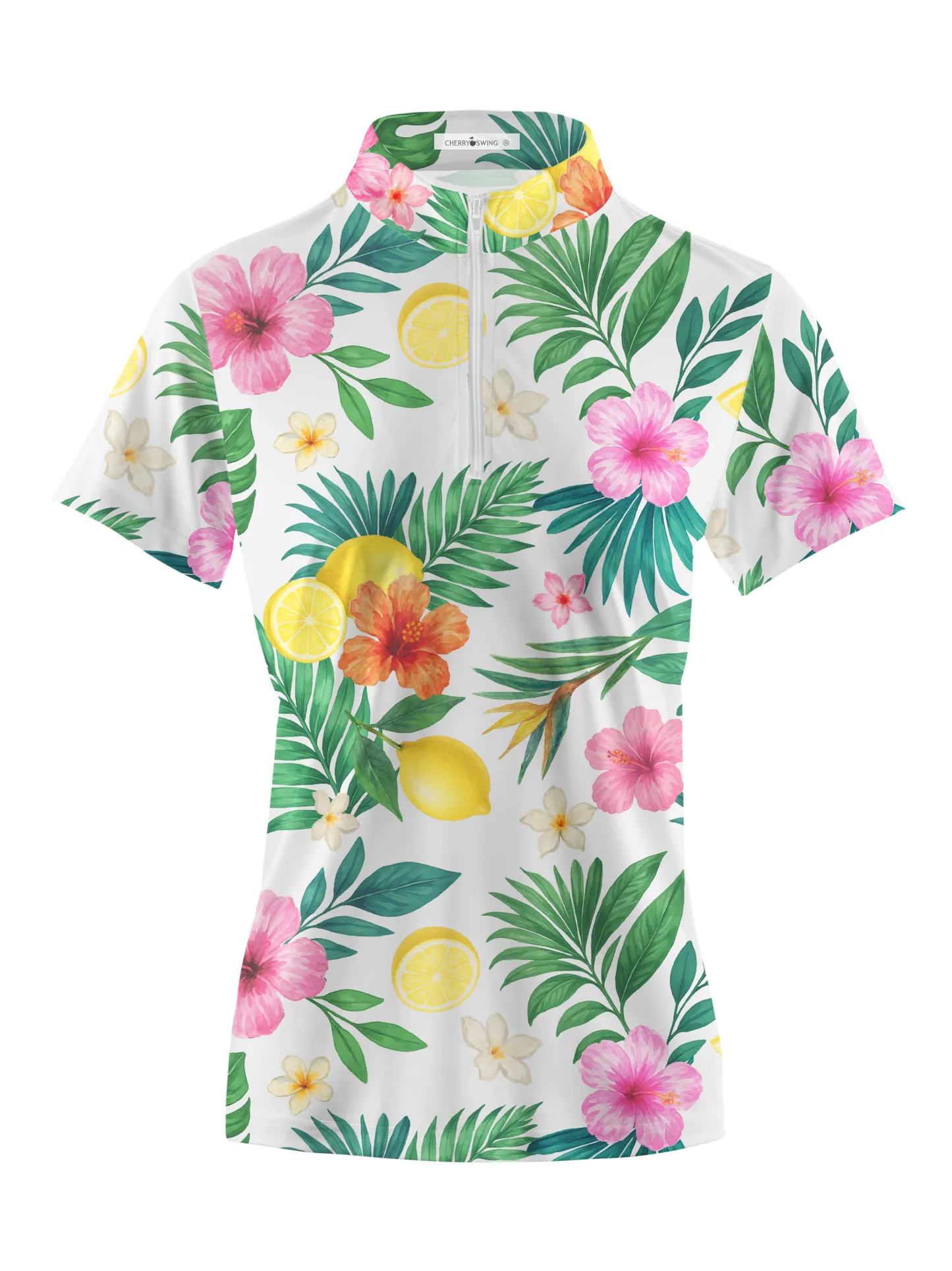 Cherryswing Women's Citrus Garden Short Sleeve Polos