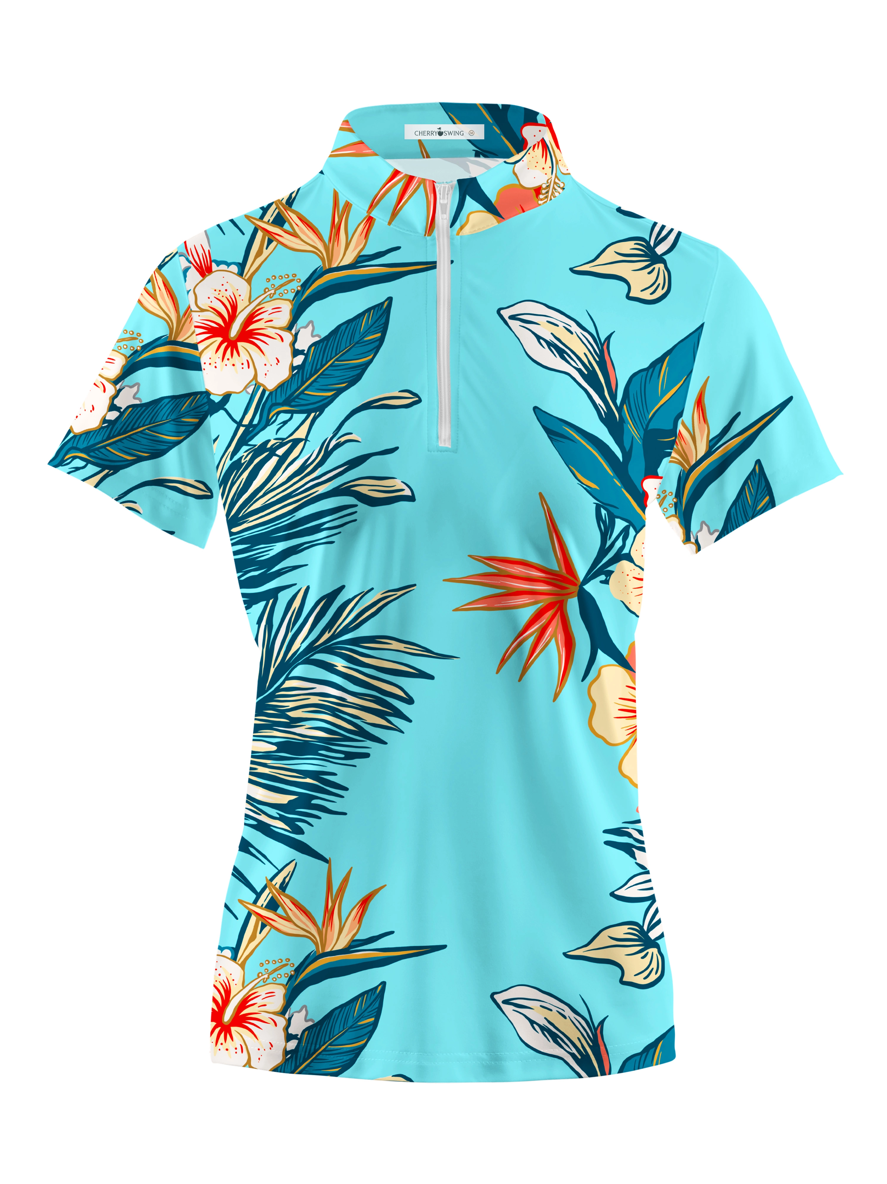 Cherryswing Women's Relaxing Hawaii Short Sleeve Polos
