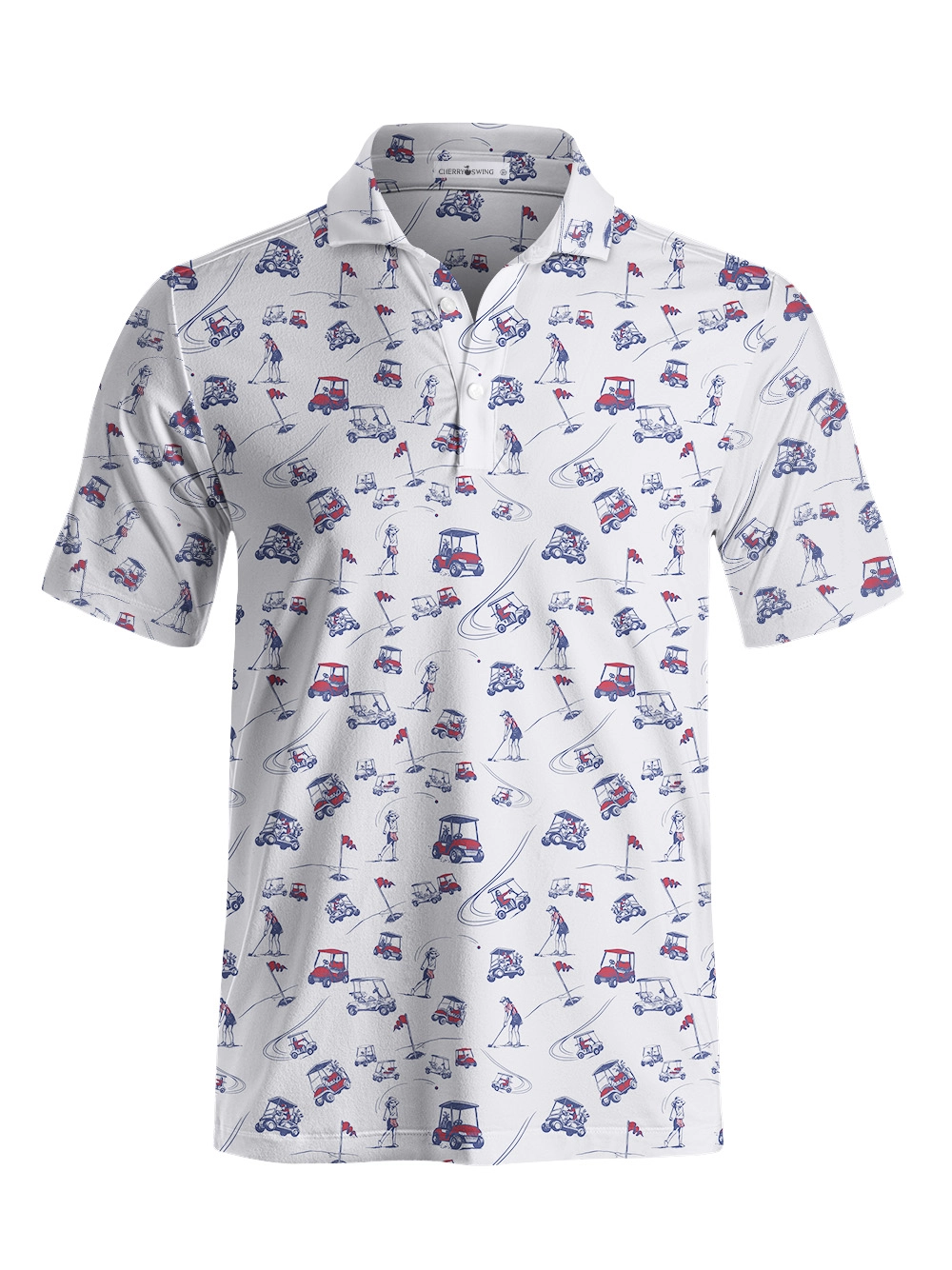 Cherryswing Charm of Vintage Men's Golf Short Sleeve Polos 