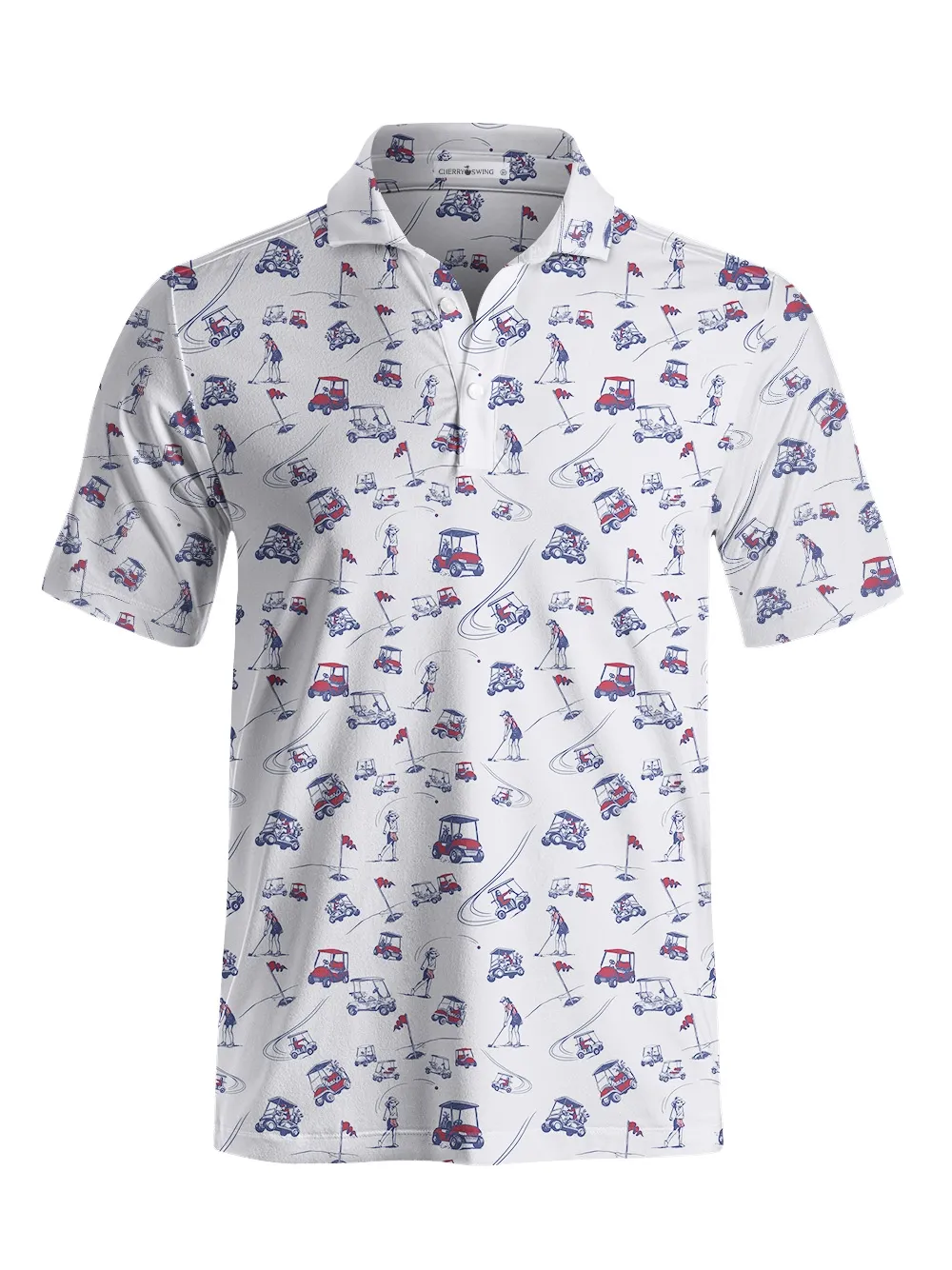 Cherryswing Charm of Vintage Men's Golf Short Sleeve Polos 