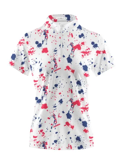 Cherryswing Women's Silhouetted Golfers Short Sleeve Polos