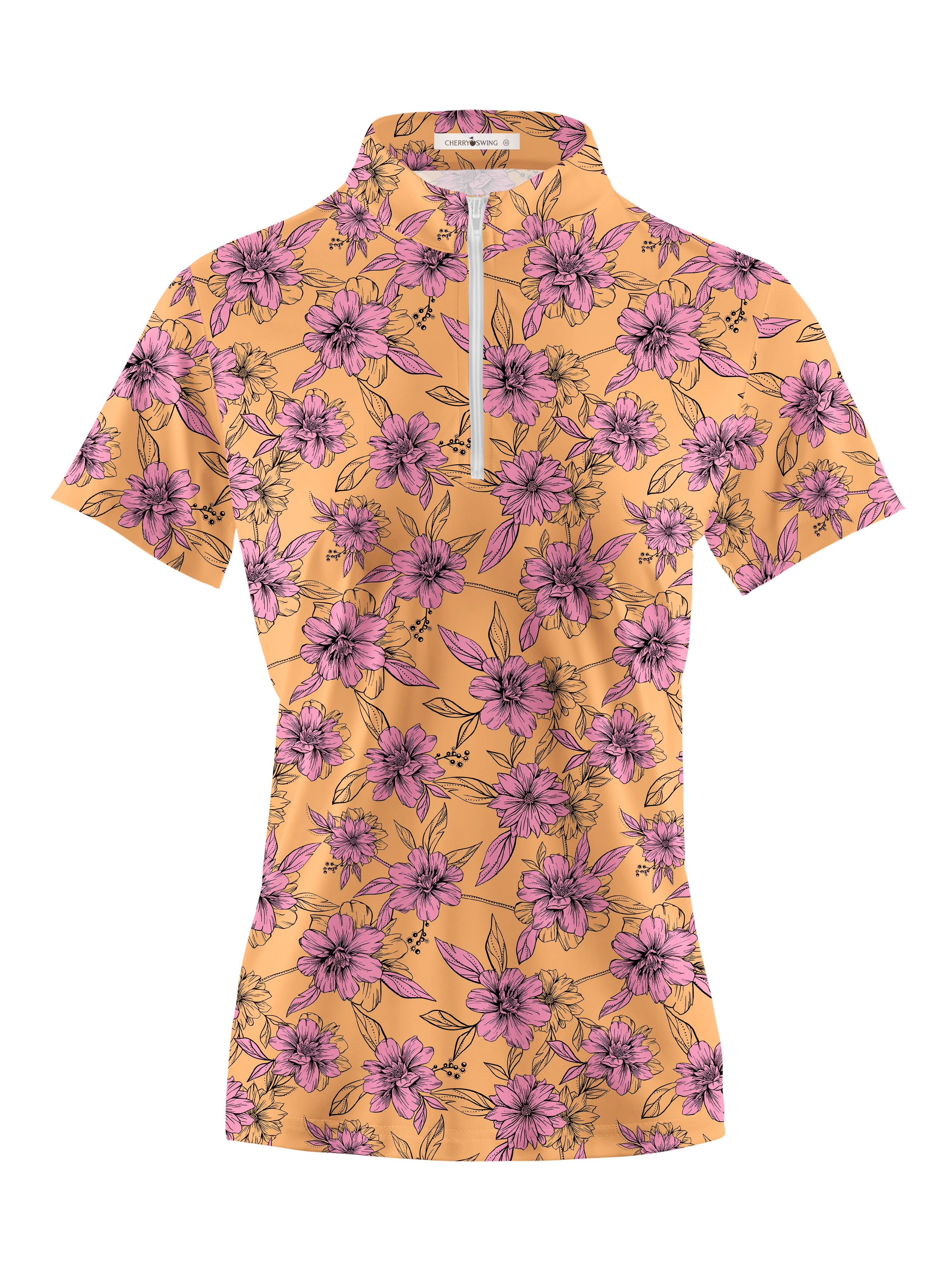 Cherryswing Women's Sun-Kissed Blooms Golf Short Sleeve Polo Shirt