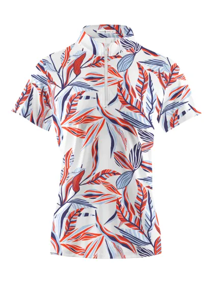 Cherryswing Women's Abstract Expressionism Short Sleeve Polos