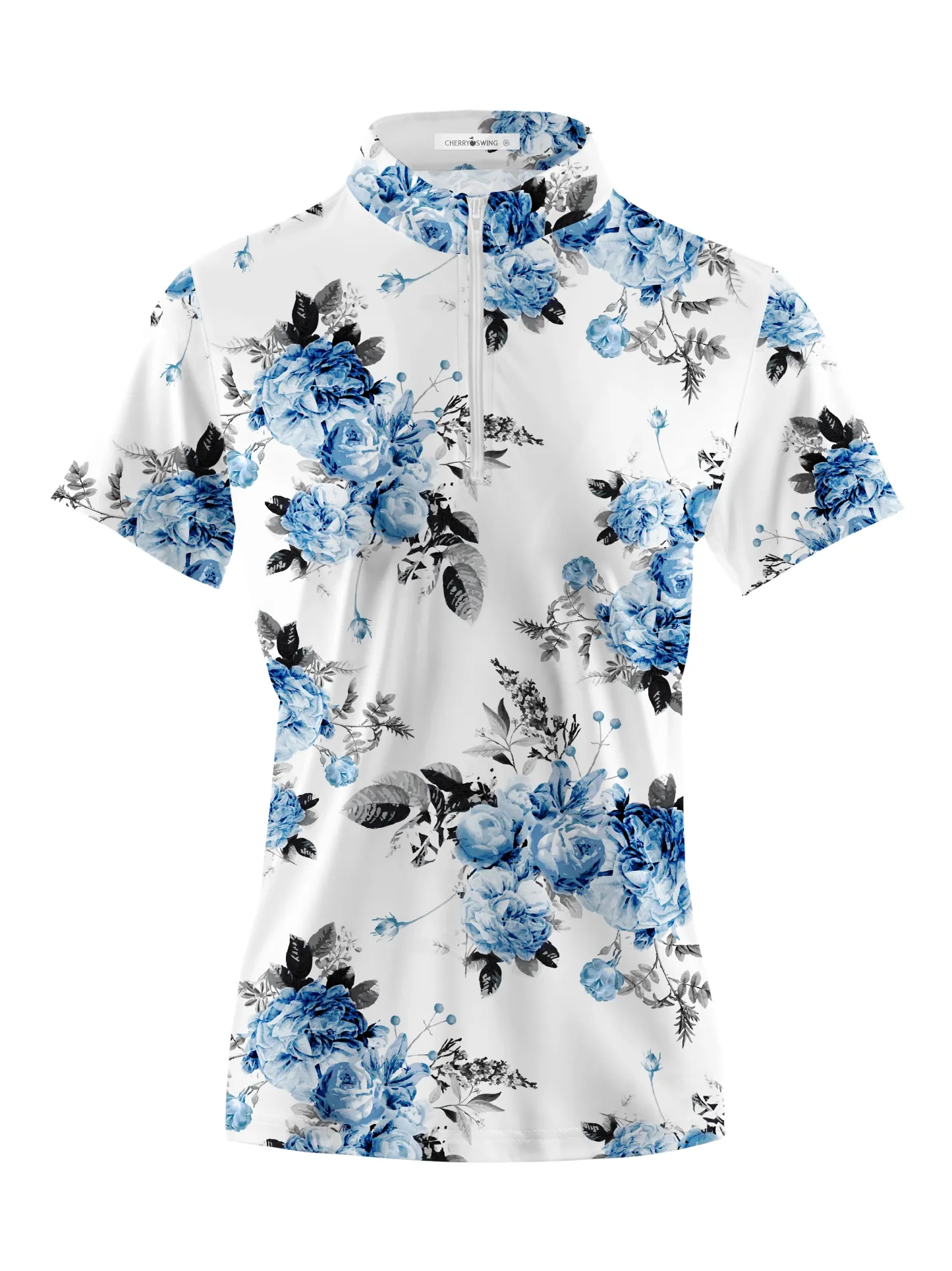 Cherryswing Women's Geometric Art Short Sleeve Polos