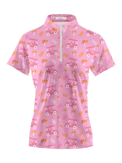 Cherryswing Women's Playful Golf Short Sleeve Polo Shirt