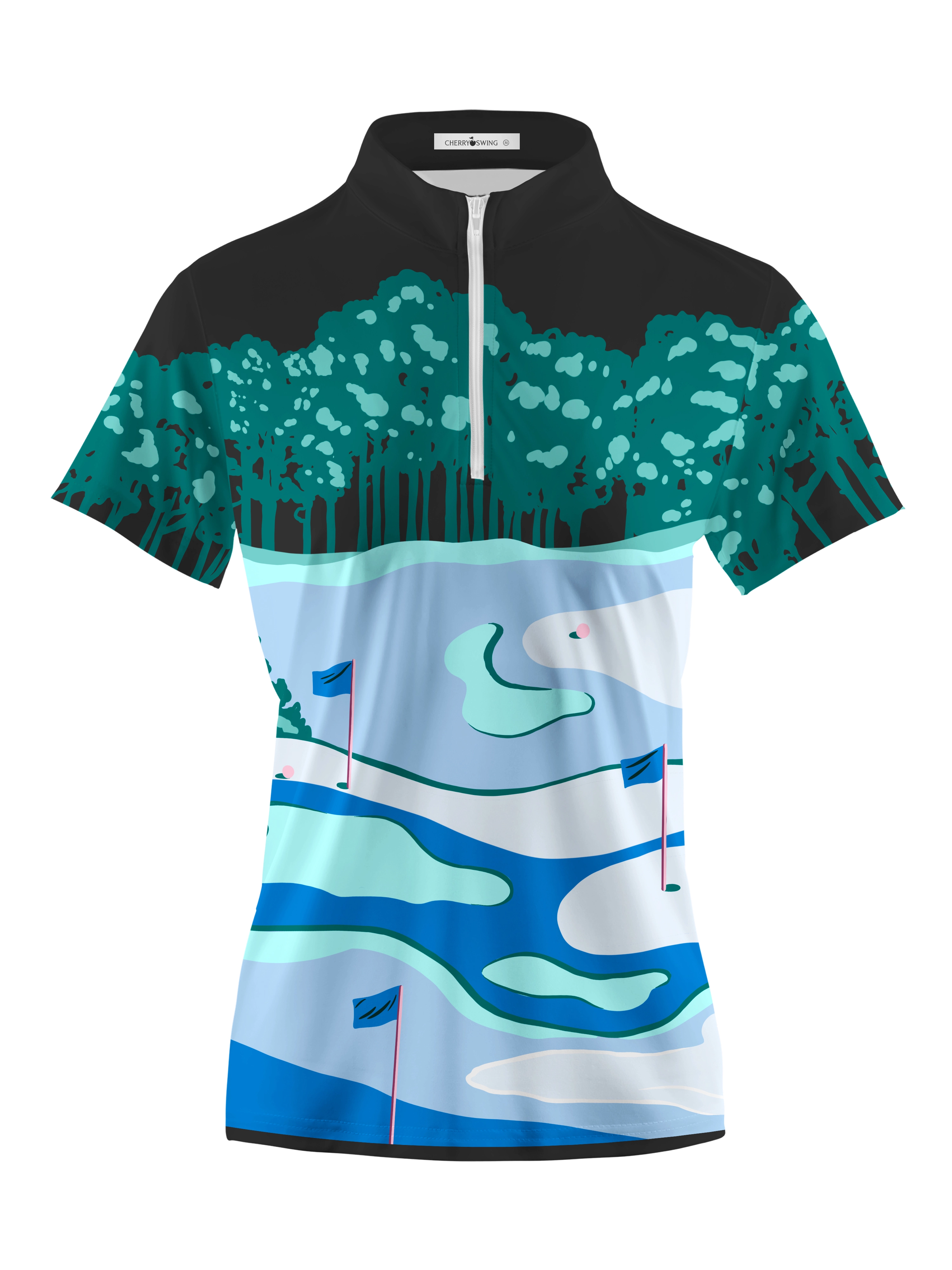 Cherryswing Women's Coastal Golf Course Short Sleeve Polos