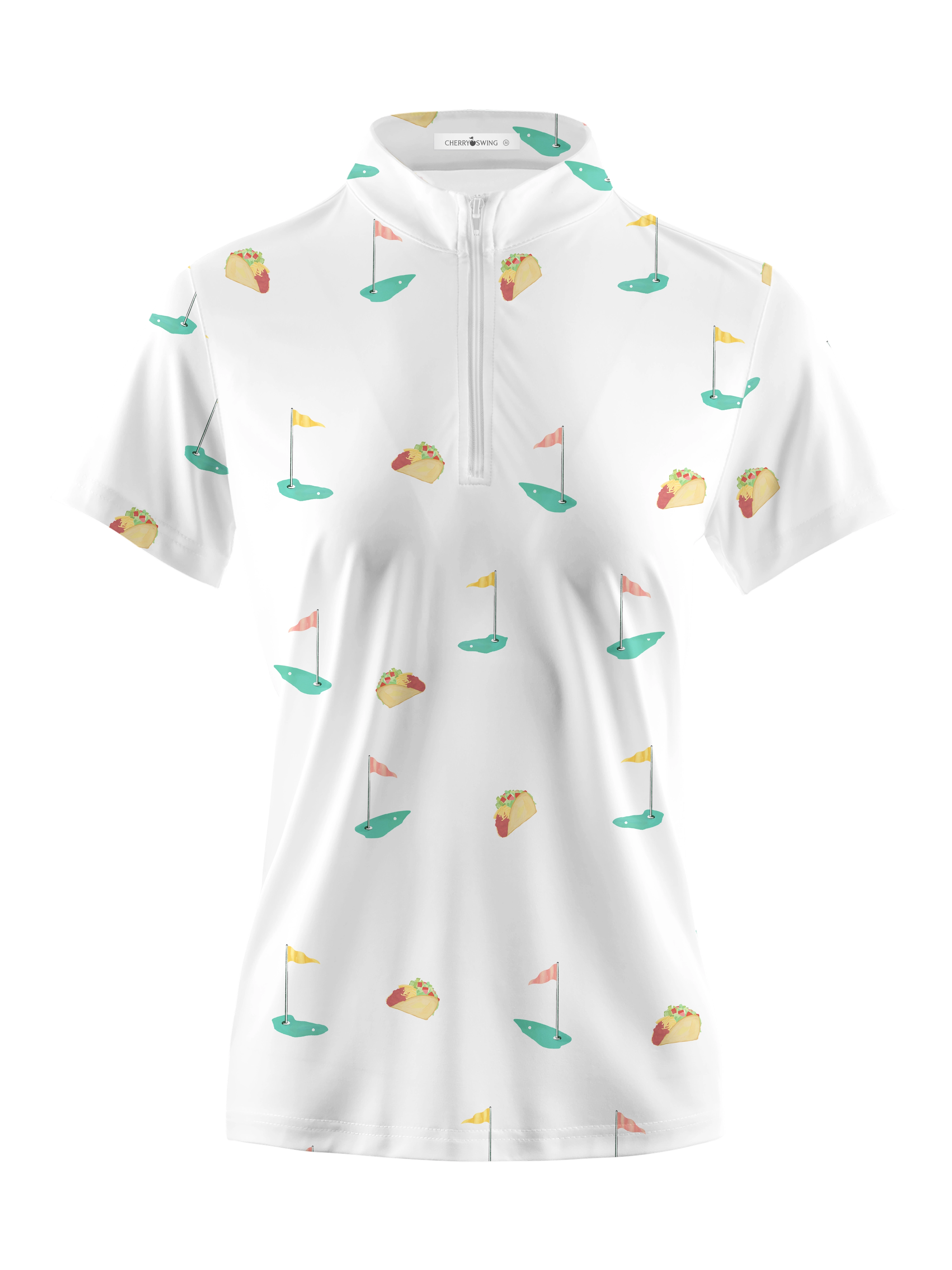 Cherryswing Women's Playful Design Golf Short Sleeve Polo Shirt