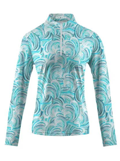 Cherryswing Women's Free Waves Long Sleeve Polos