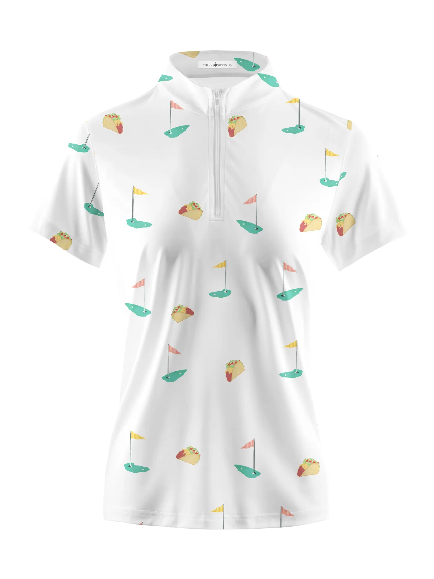 Cherryswing Women's Playful Design Golf Short Sleeve Polo Shirt