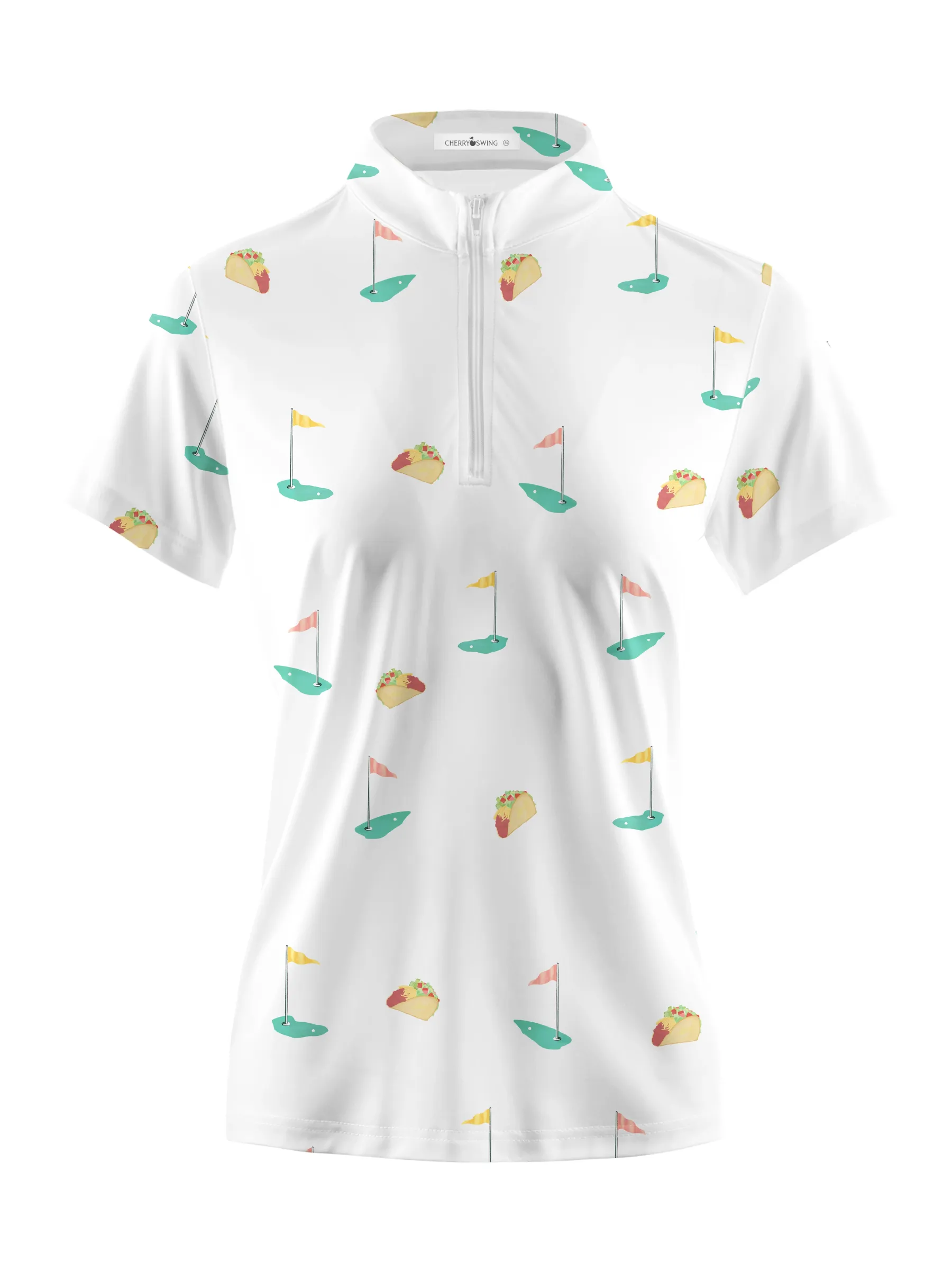 Cherryswing Women's Playful Design Golf Short Sleeve Polo Shirt