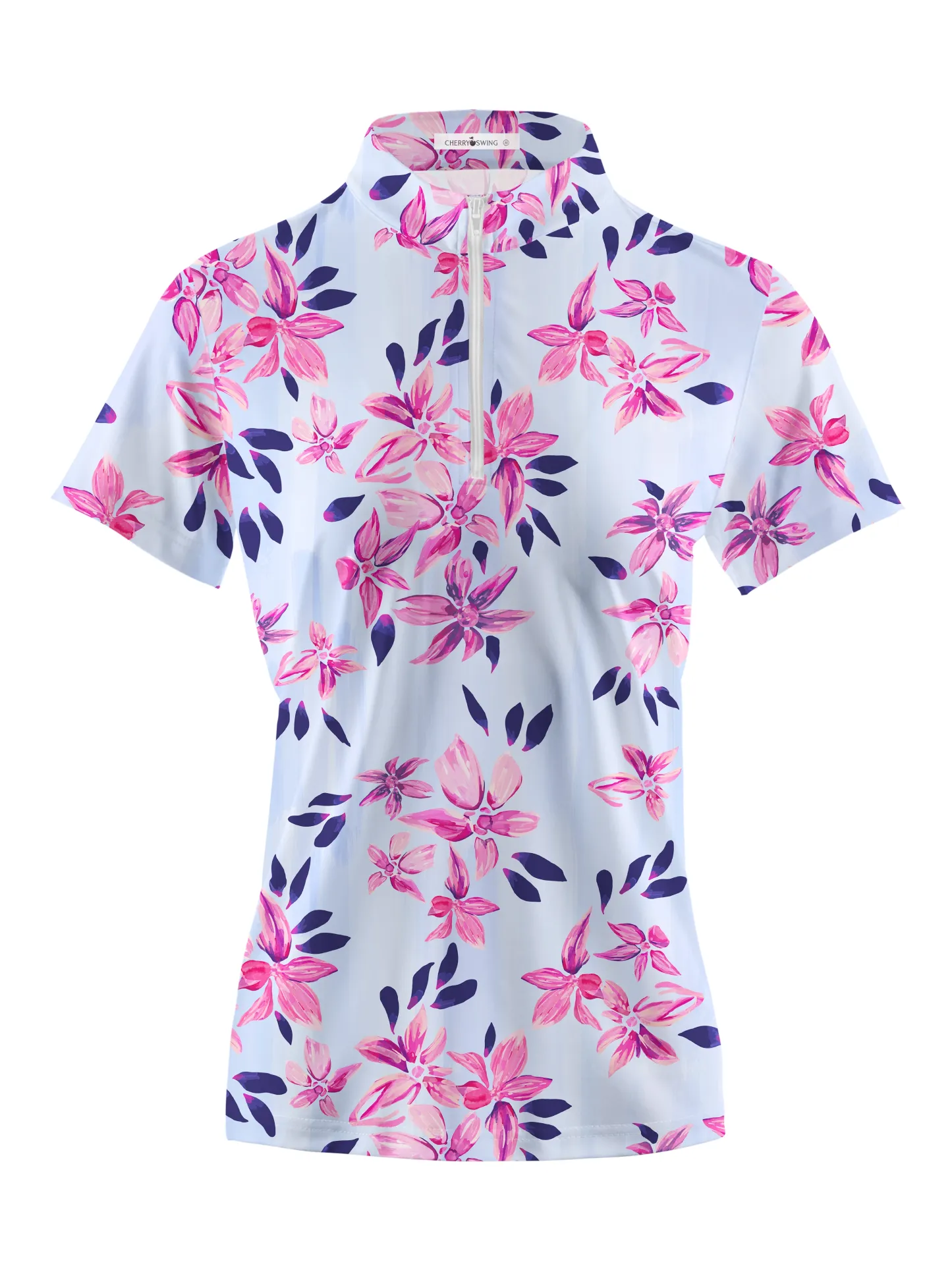 Cherryswing Women's Springtime Garden Golf Short Sleeve Polo Shirt