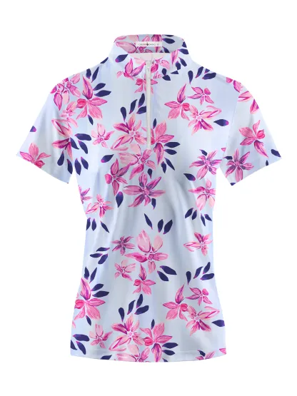 Cherryswing Women's Springtime Garden Golf Short Sleeve Polo Shirt