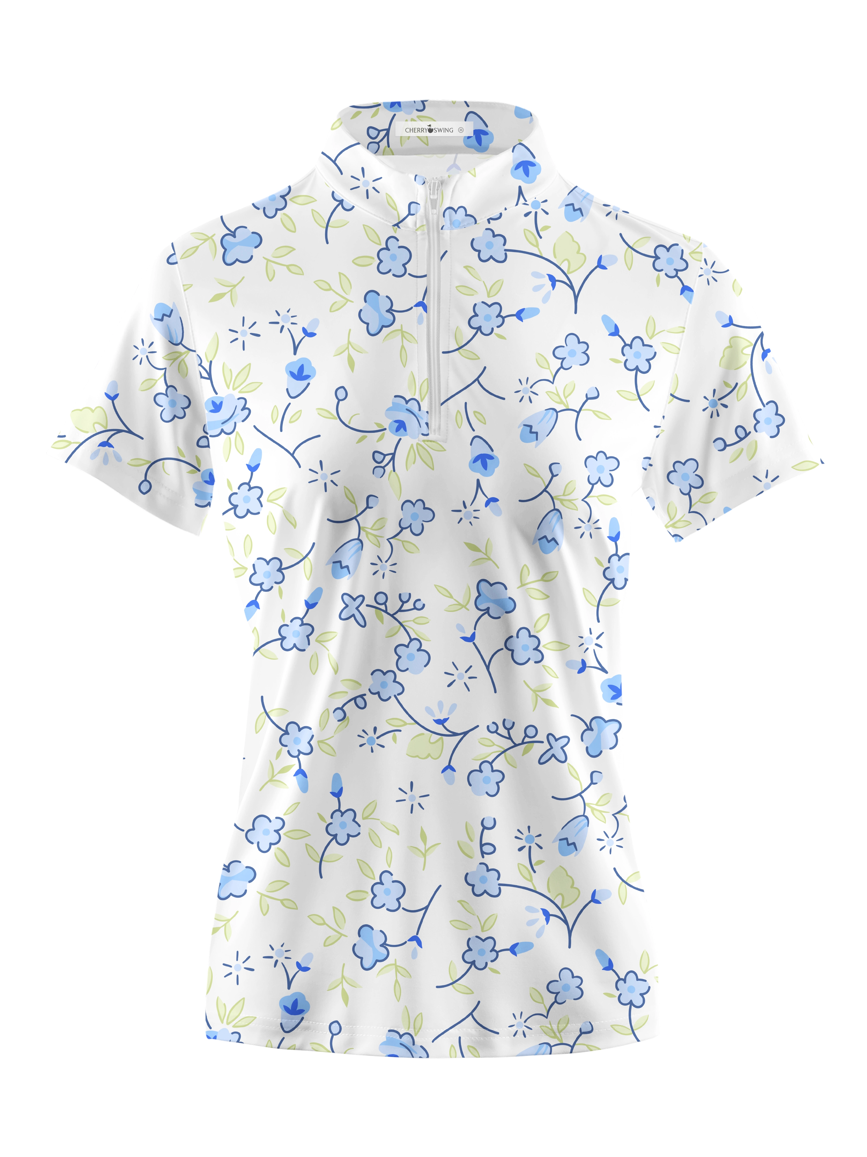 Cherryswing Women's Blossoms in Spring Golf Short Sleeve Polo Shirt