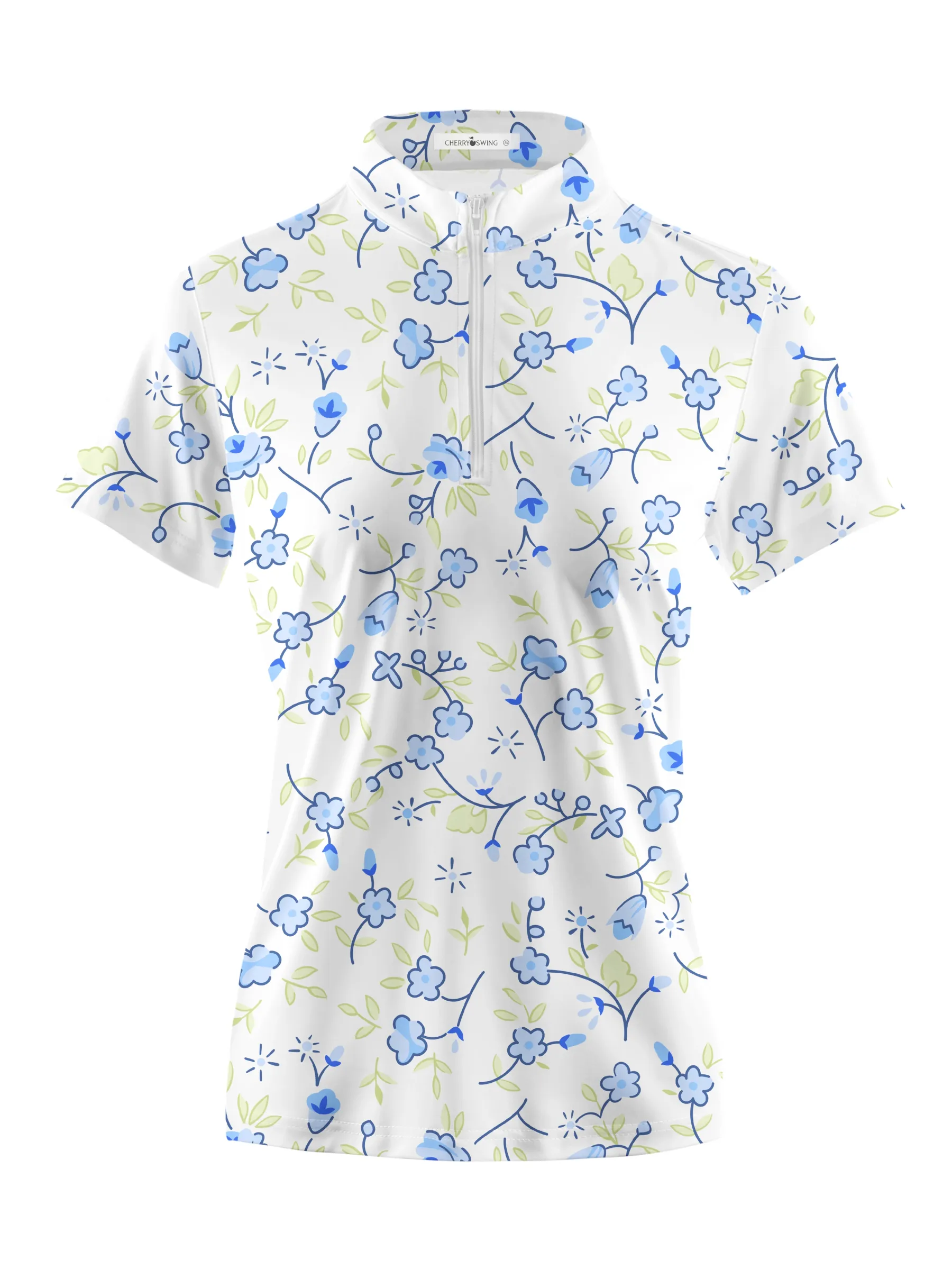 Cherryswing Women's Blossoms in Spring Golf Short Sleeve Polo Shirt