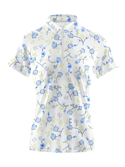 Cherryswing Women's Blossoms in Spring Golf Short Sleeve Polo Shirt