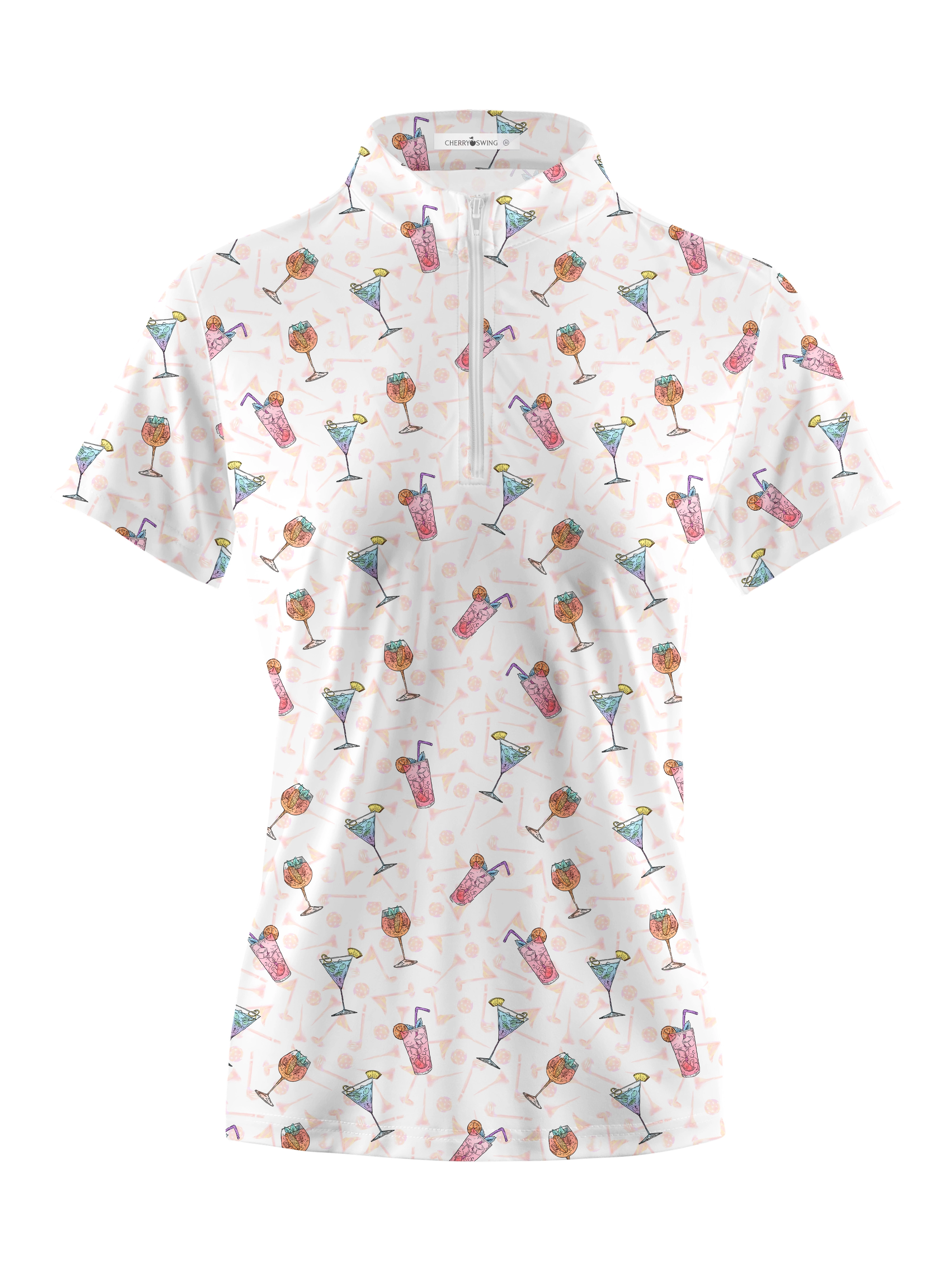 Cherryswing Women's Cocktail Party Golf Short Sleeve Polo Shirt