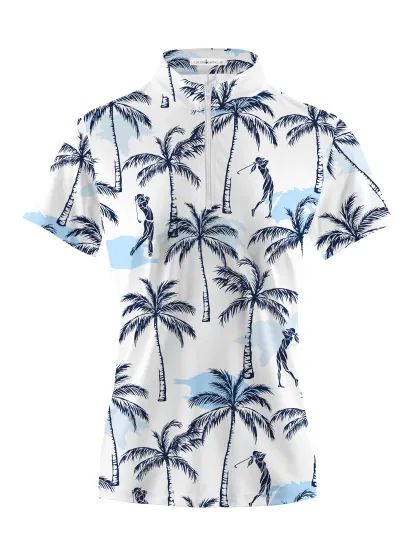 Cherryswing Women's Relax Hawaii Short Sleeve Polos