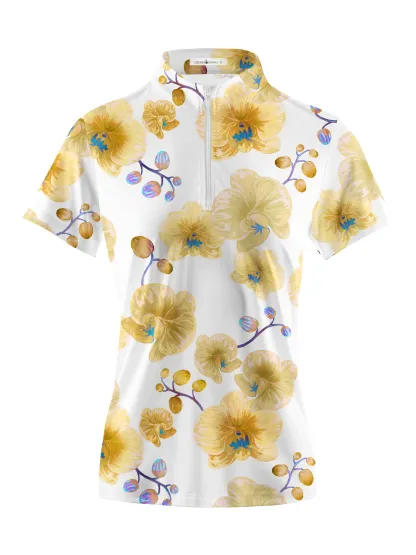 Cherryswing Women's Morning Glory Short Sleeve Polos