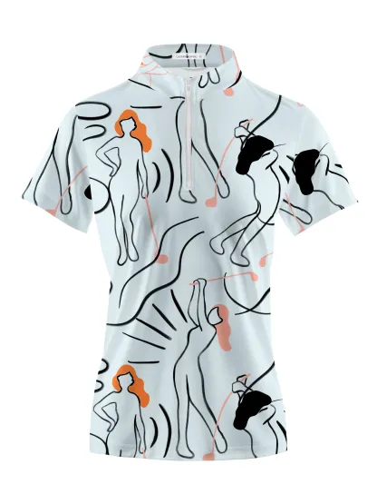 Cherryswing Women's Traditional Attire Short Sleeve Polos