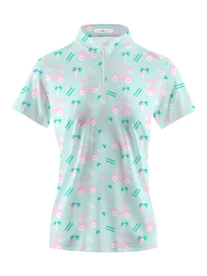 Cherryswing Women's Playful Golf Short Sleeve Polo Shirt