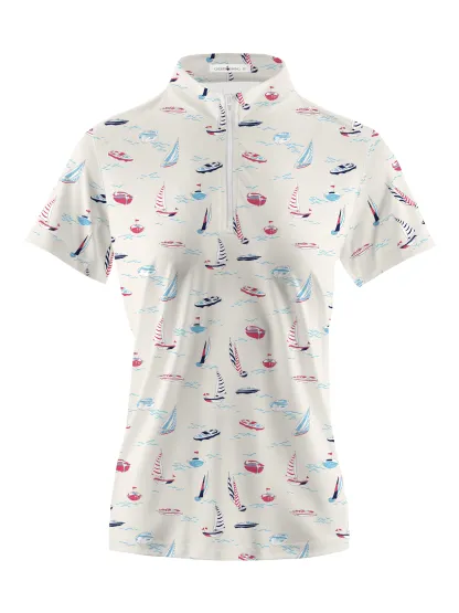 Cherryswing Women's Tranquil Marina Golf Short Sleeve Polo Shirt