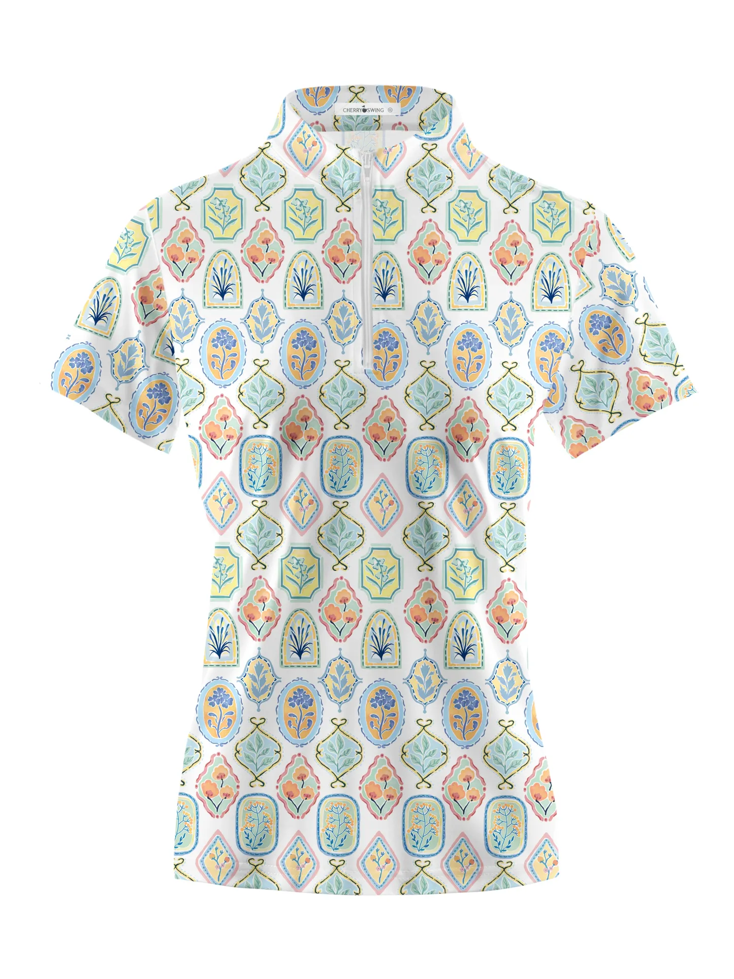 Cherryswing Women's Garden's Diverse Beauty Golf Short Sleeve Polo Shirt