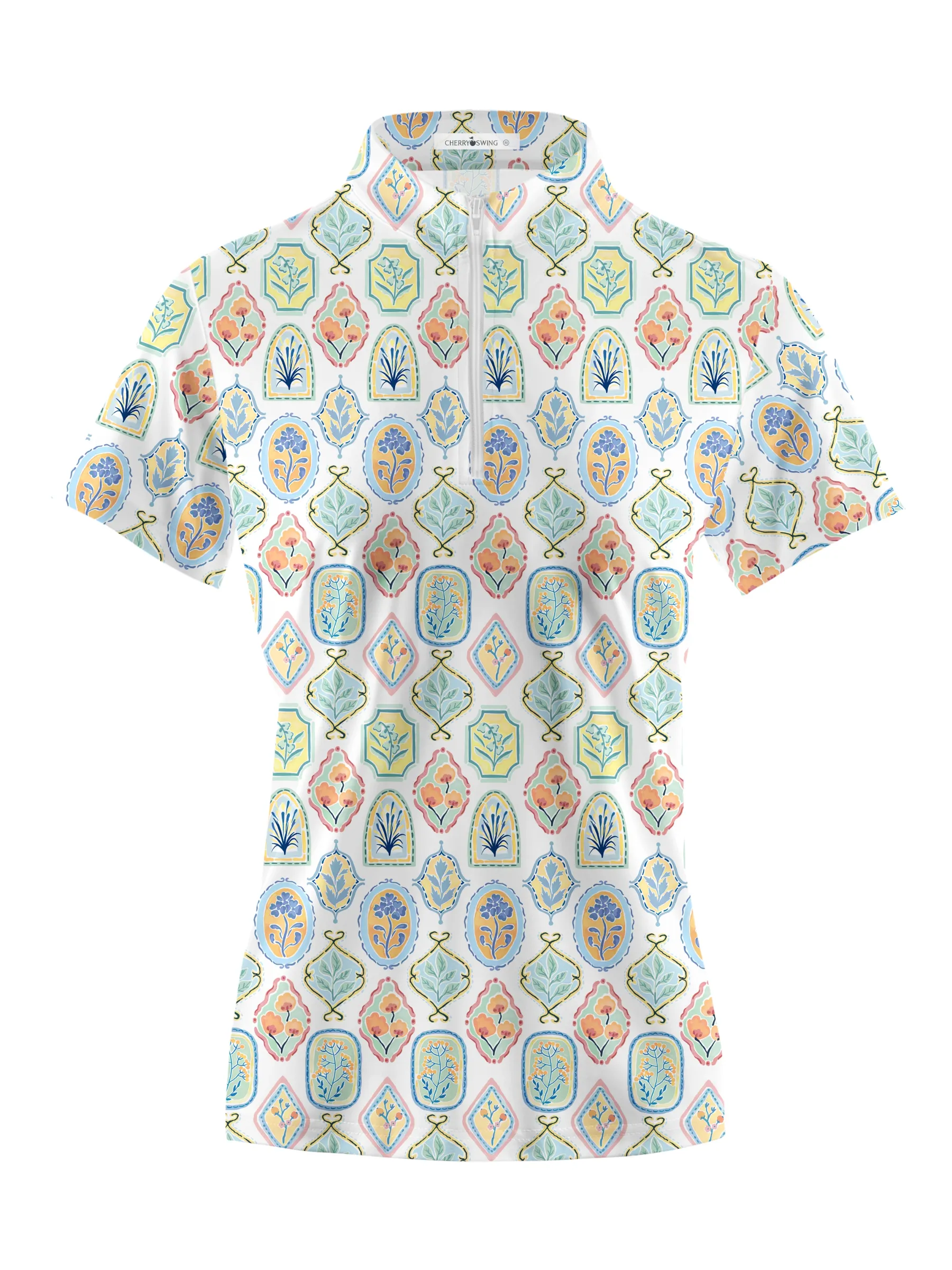 Cherryswing Women's Garden's Diverse Beauty Golf Short Sleeve Polo Shirt