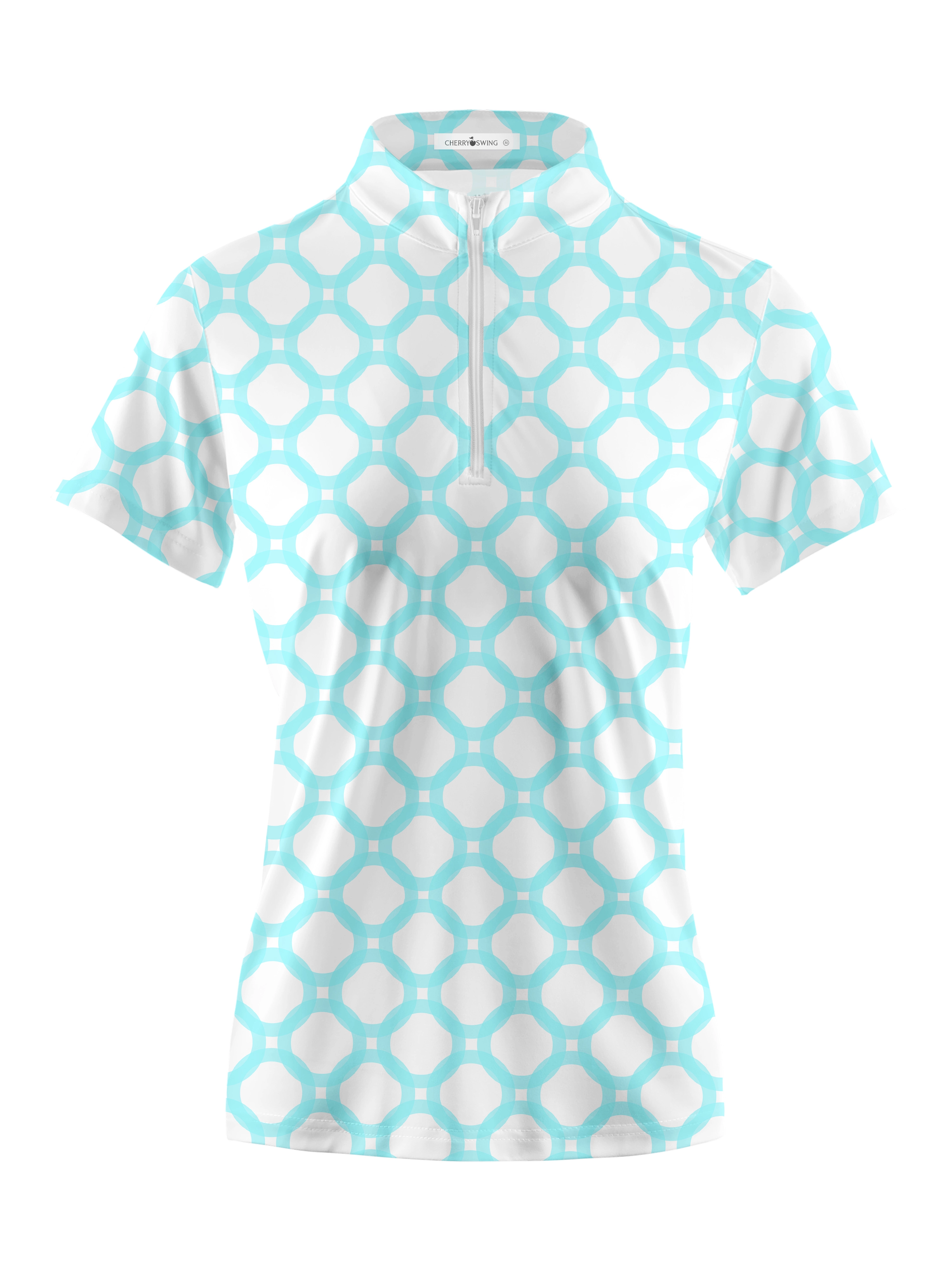 Cherryswing Women's Interlocking Geometric Golf Short Sleeve Polo Shirt
