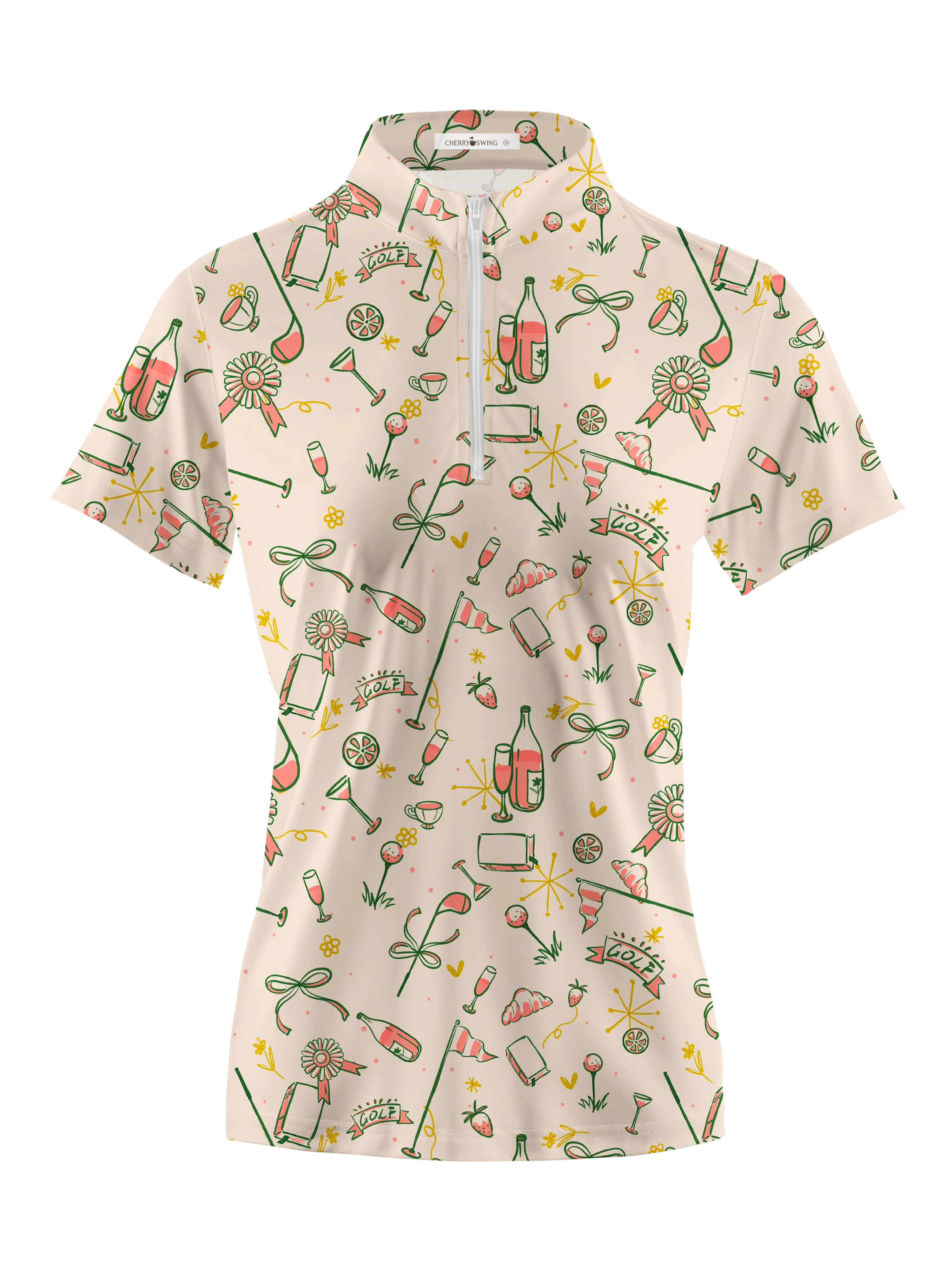 Cherryswing Women's Summer Picnic Golf Short Sleeve Polo Shirt