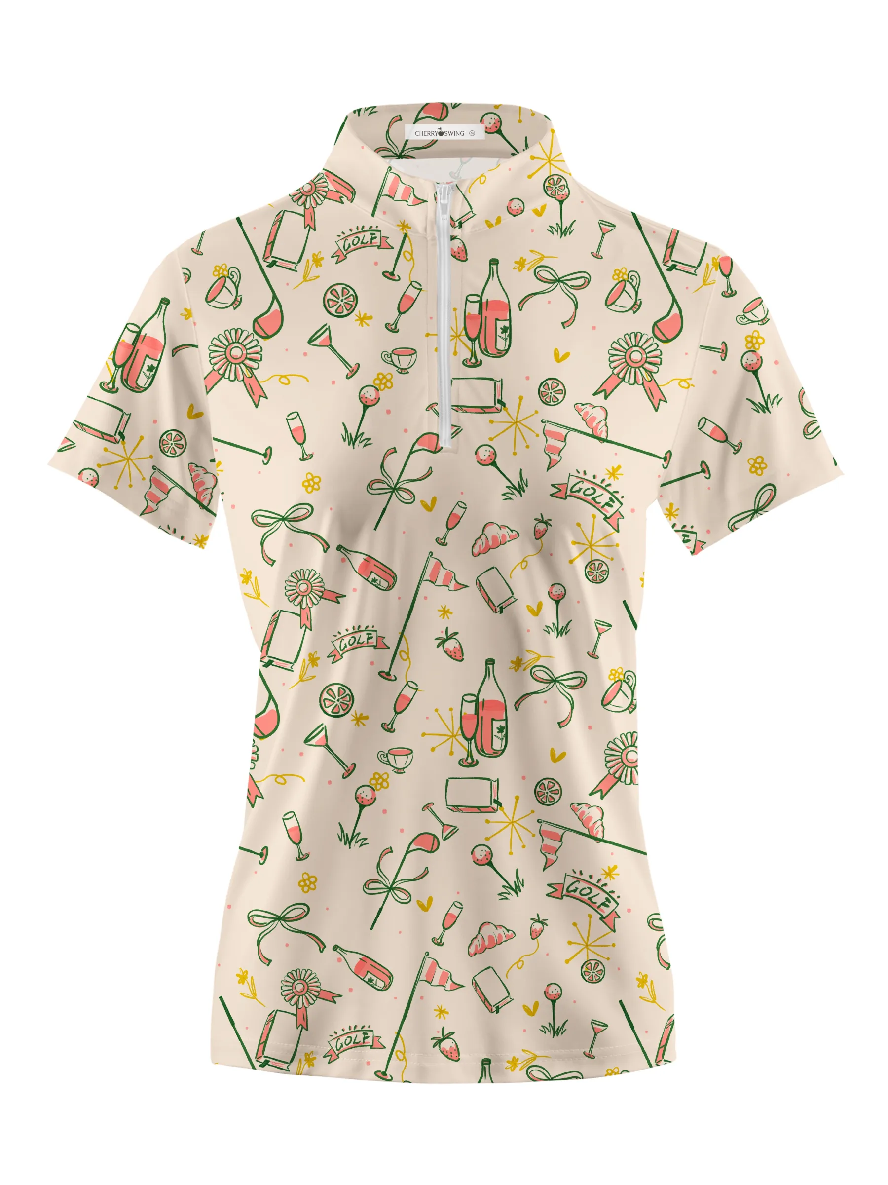 Cherryswing Women's Summer Picnic Golf Short Sleeve Polo Shirt