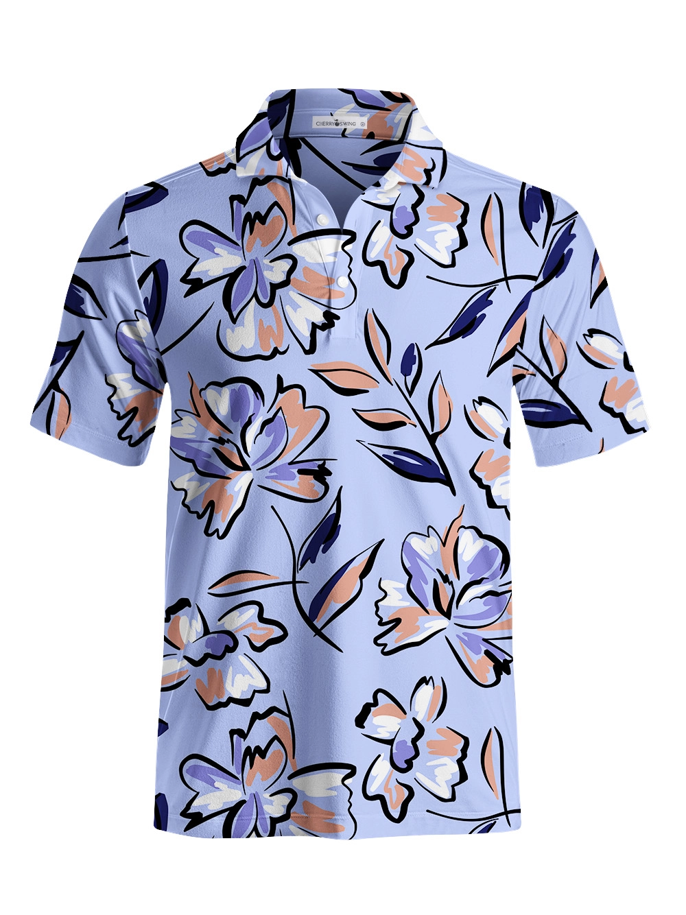 Cherryswing Lilac Florals Men's Polo Shirt