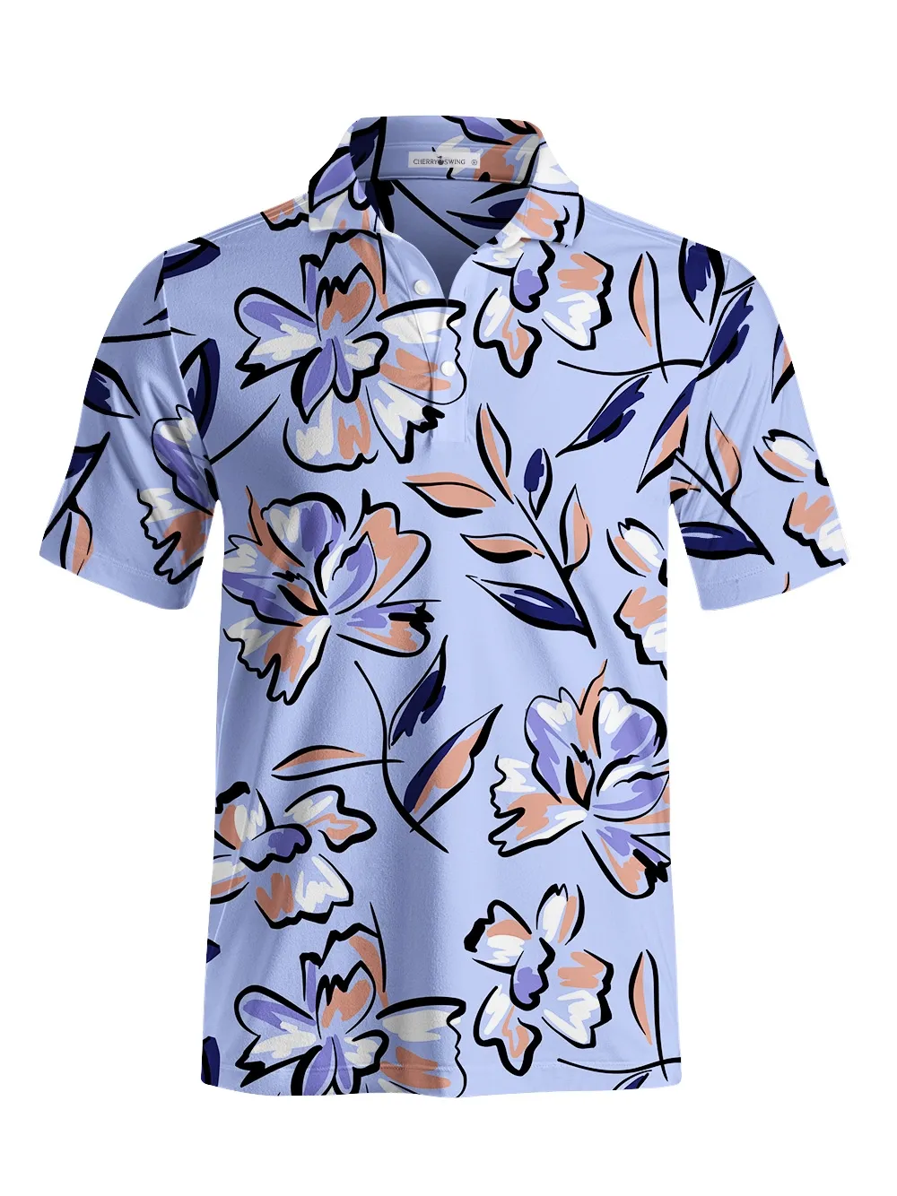 Cherryswing Lilac Florals Men's Polo Shirt