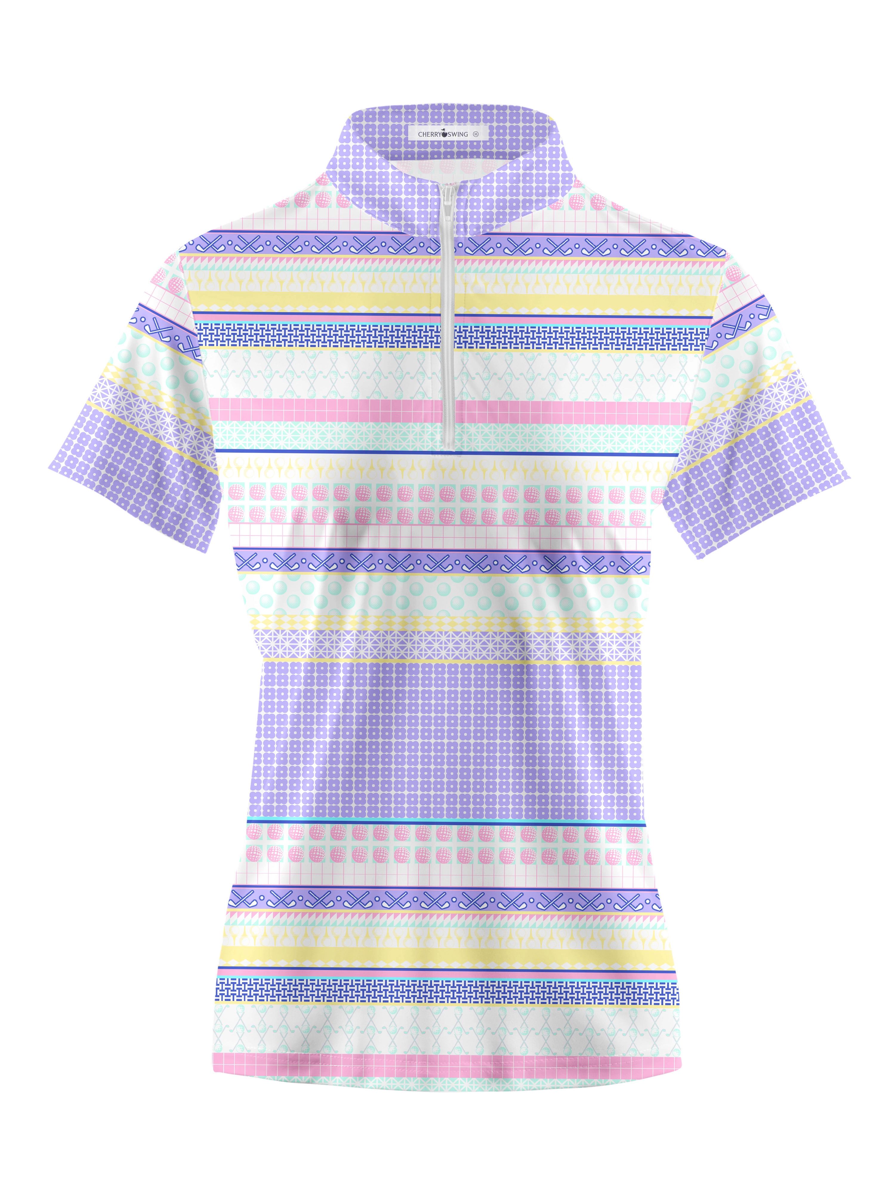 Cherryswing Women's English Countryside Golf Short Sleeve Polo Shirt