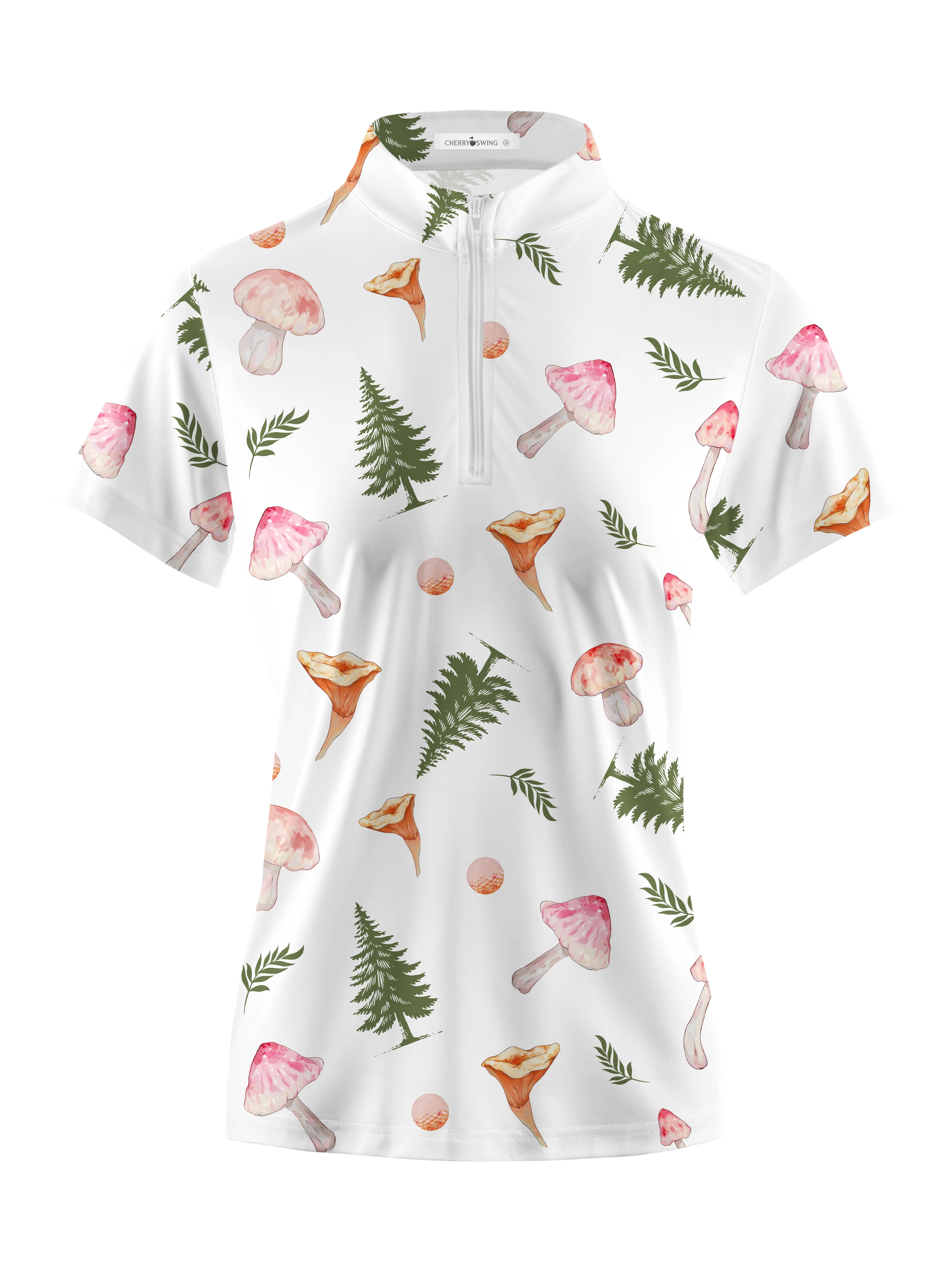 Cherryswing Women's Summer Picnics Short Sleeve Polo Shirt