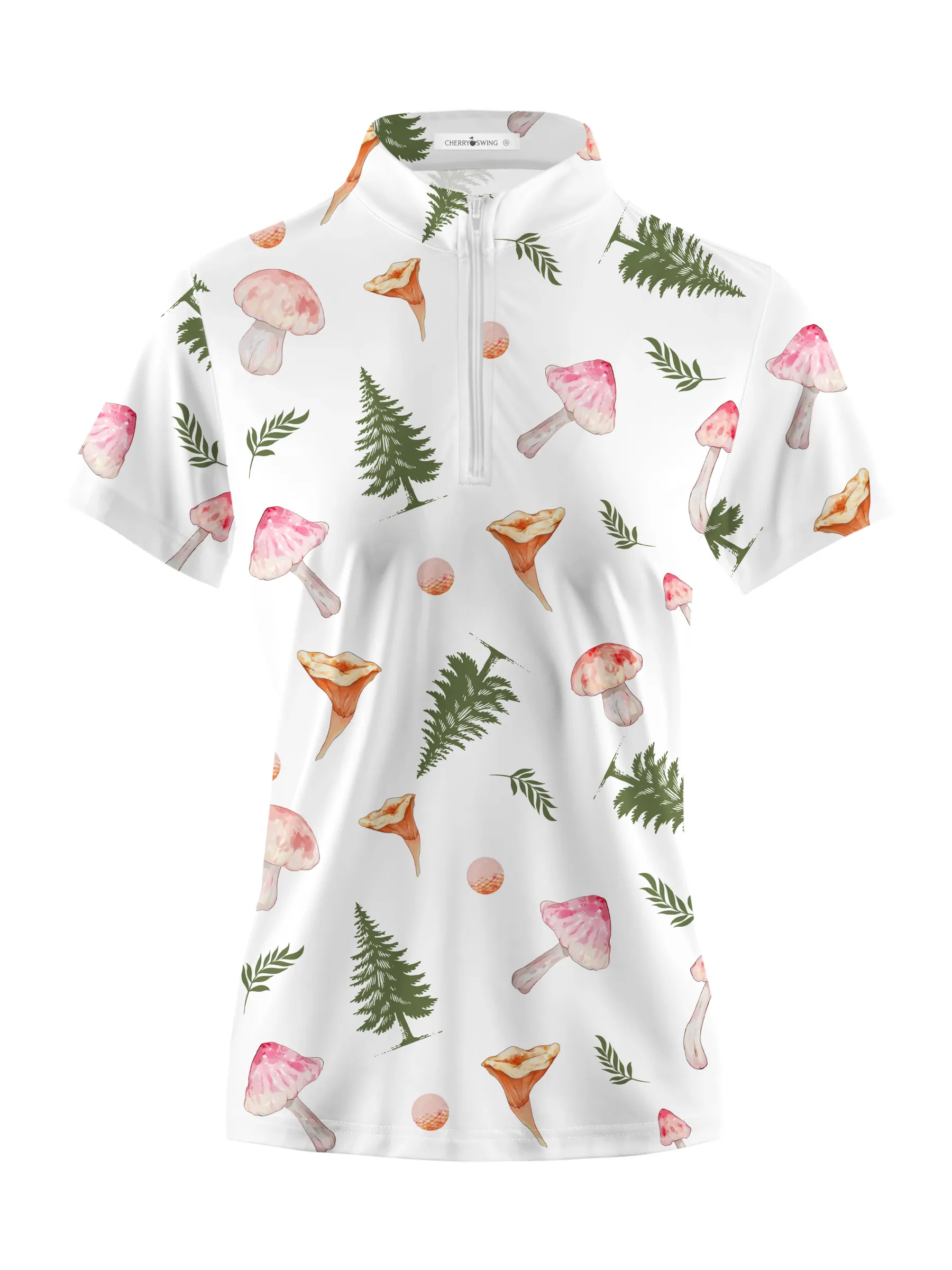 Cherryswing Women's Summer Picnics Short Sleeve Polo Shirt